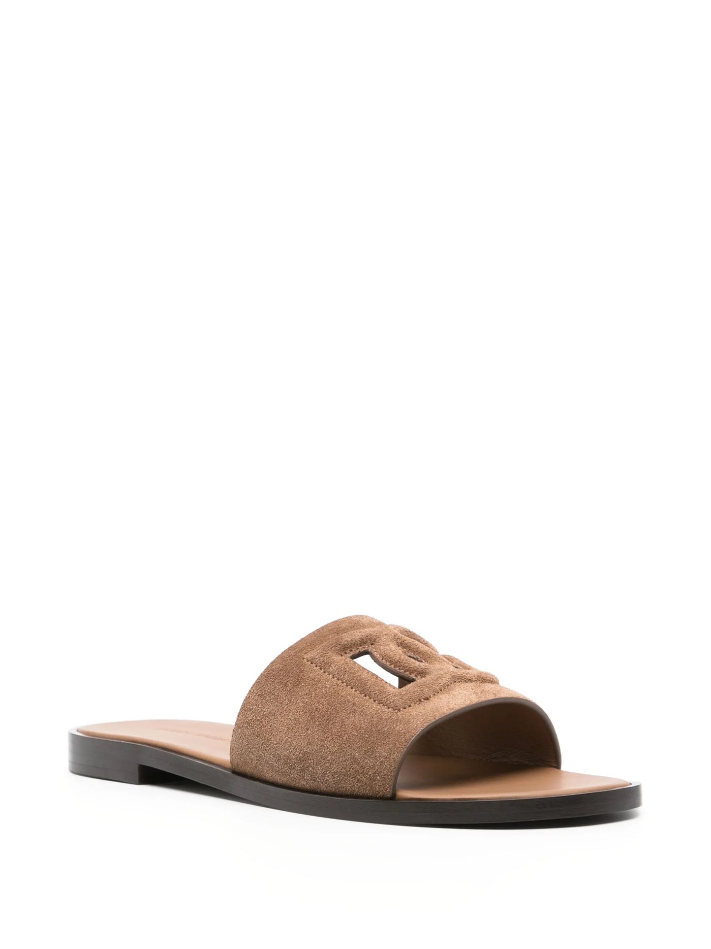 cut-out-logo suede sandals