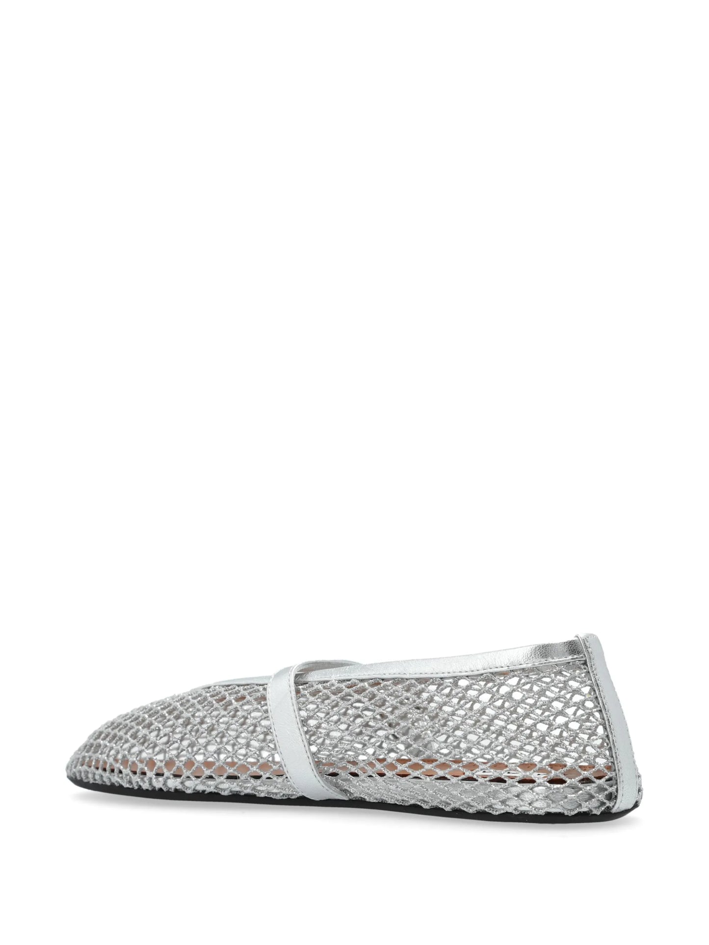 buckle-fastening fishnet ballerina shoes