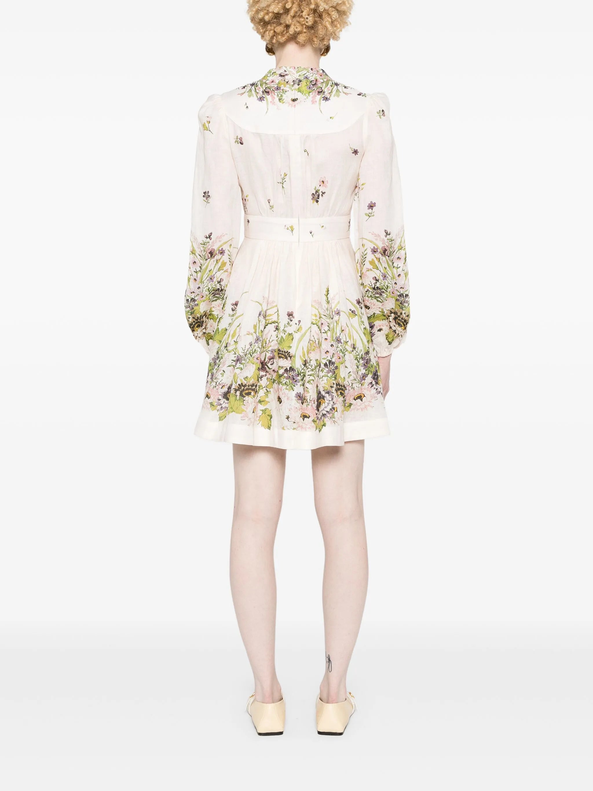 Halliday Plunge linen mini dress