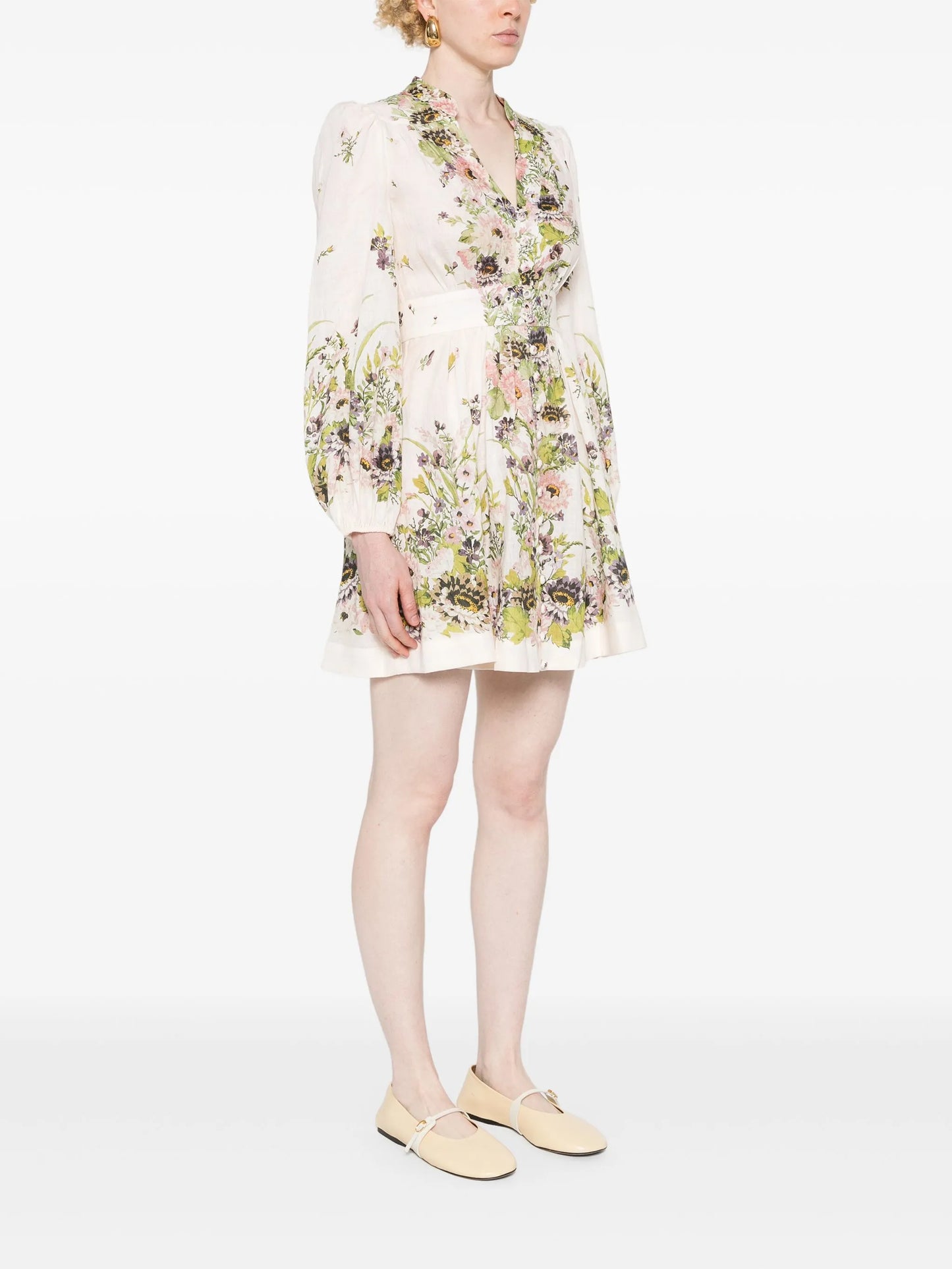 Halliday Plunge linen mini dress