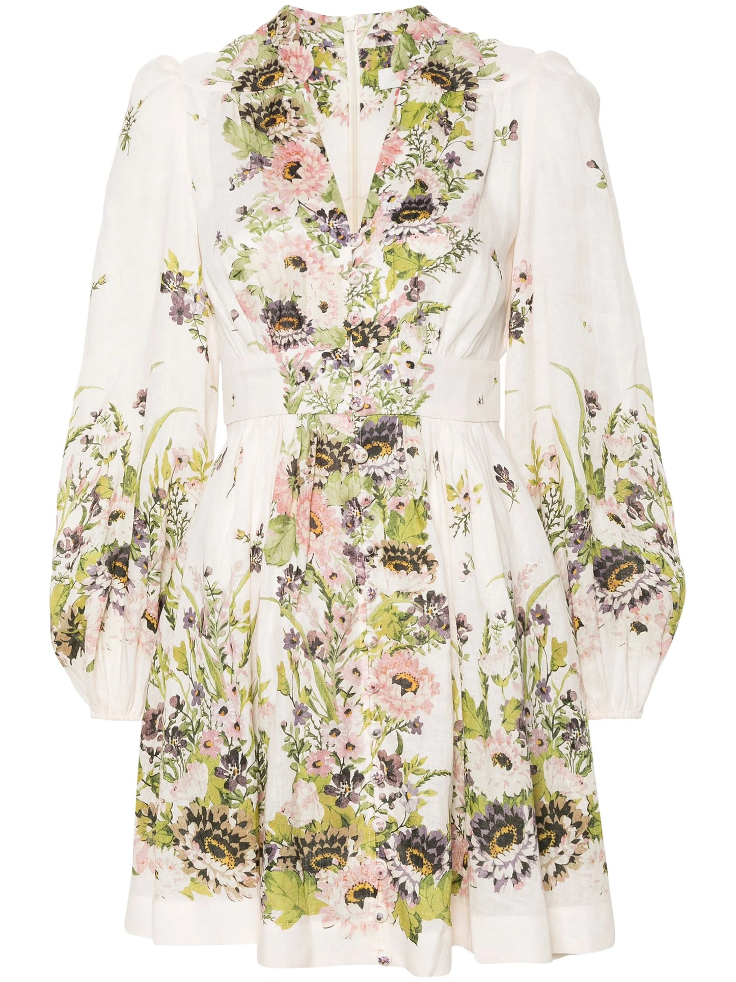 Halliday Plunge linen mini dress