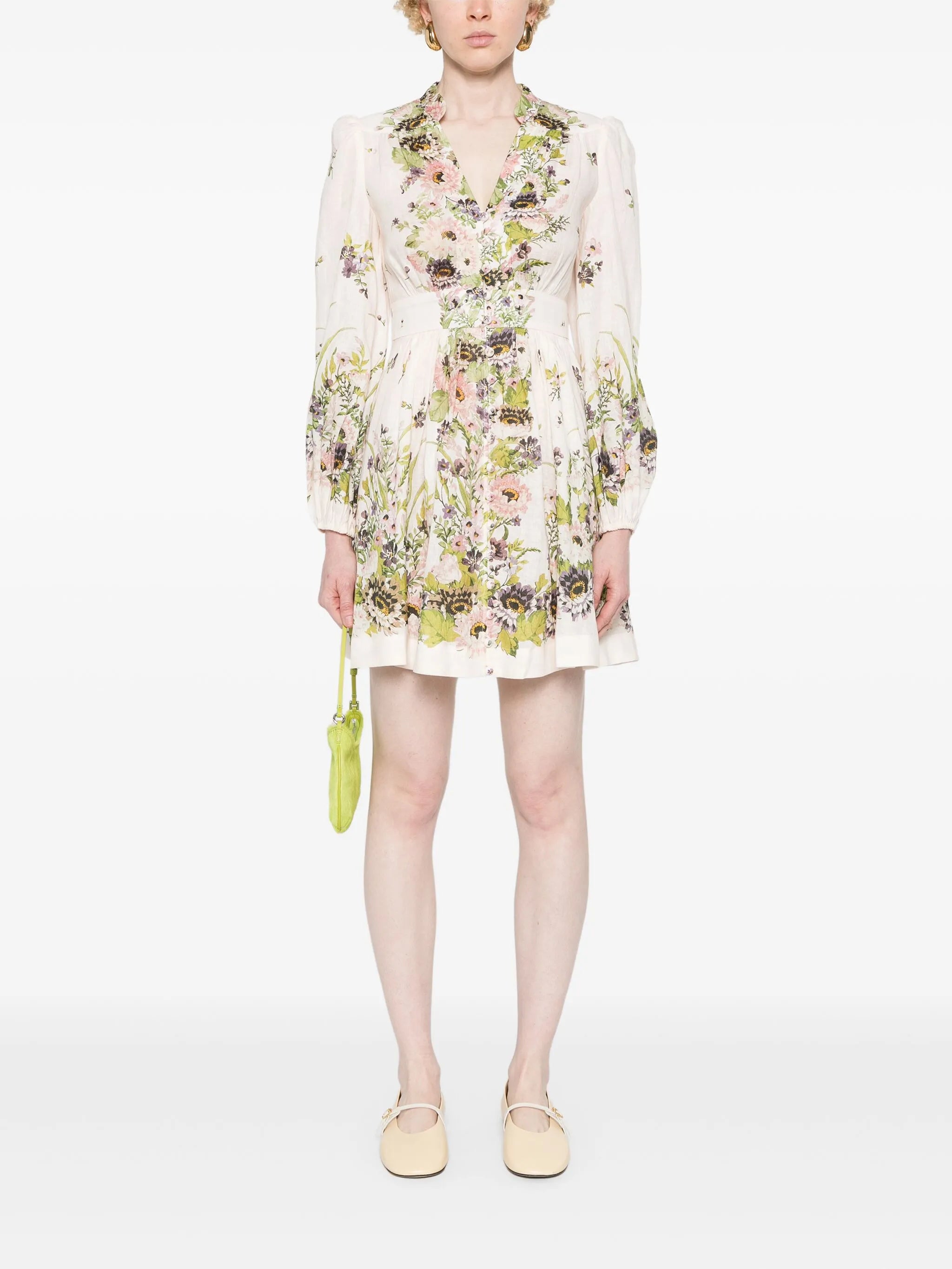 Halliday Plunge linen mini dress