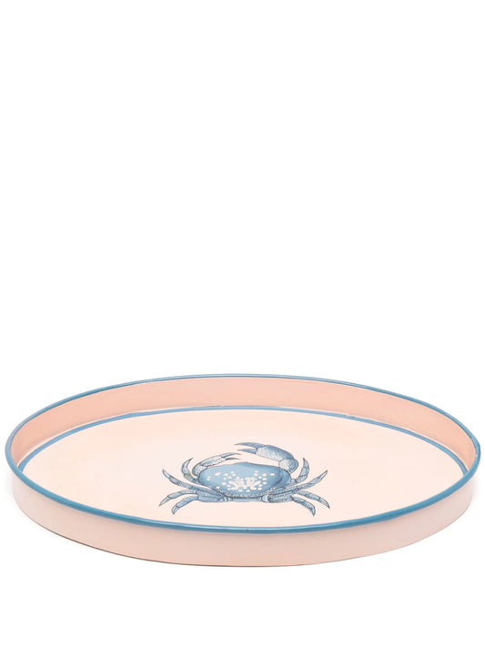 crab hand-painted tray (32cm x 20cm)