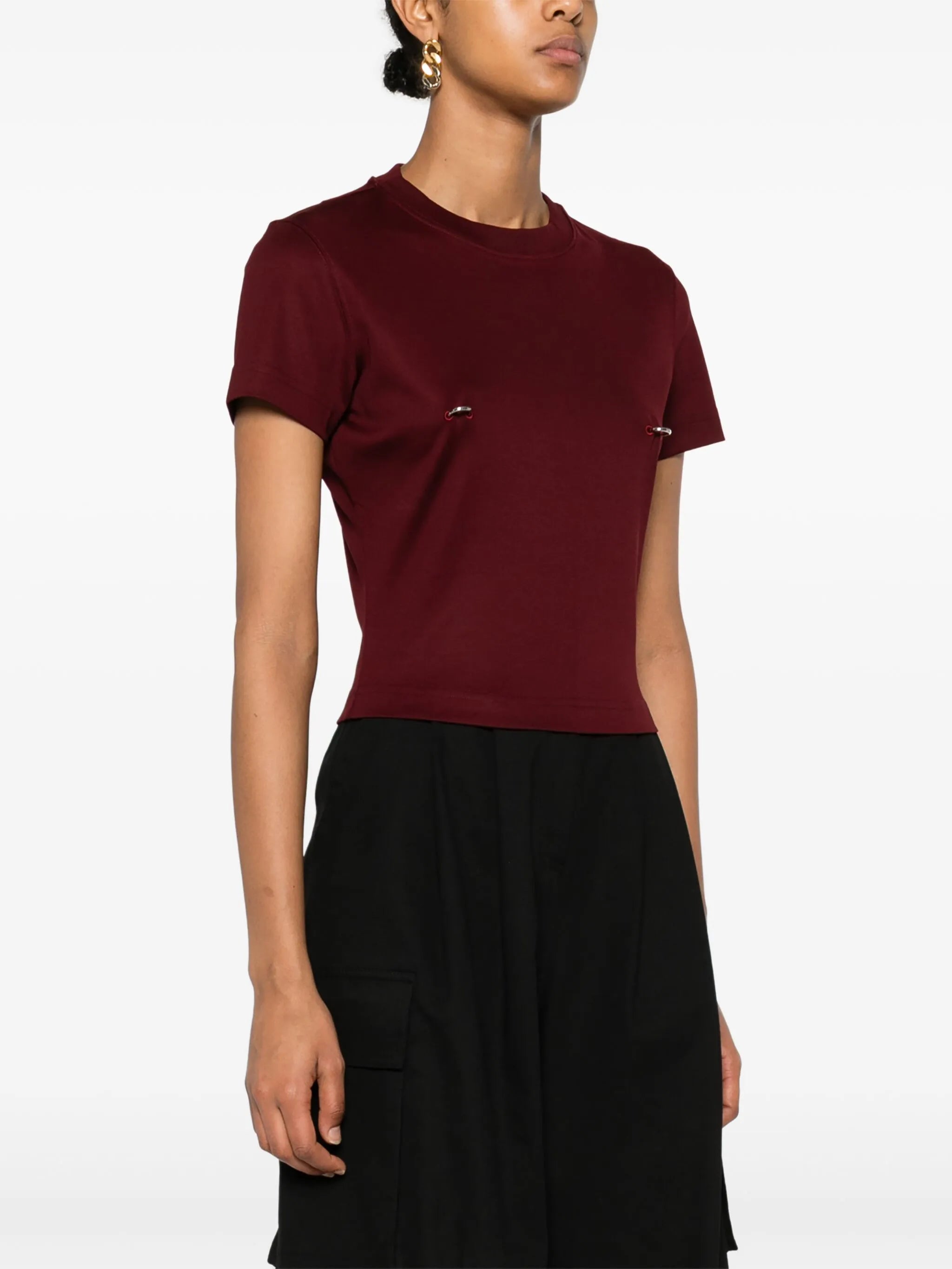 piercing-detail T-shirt