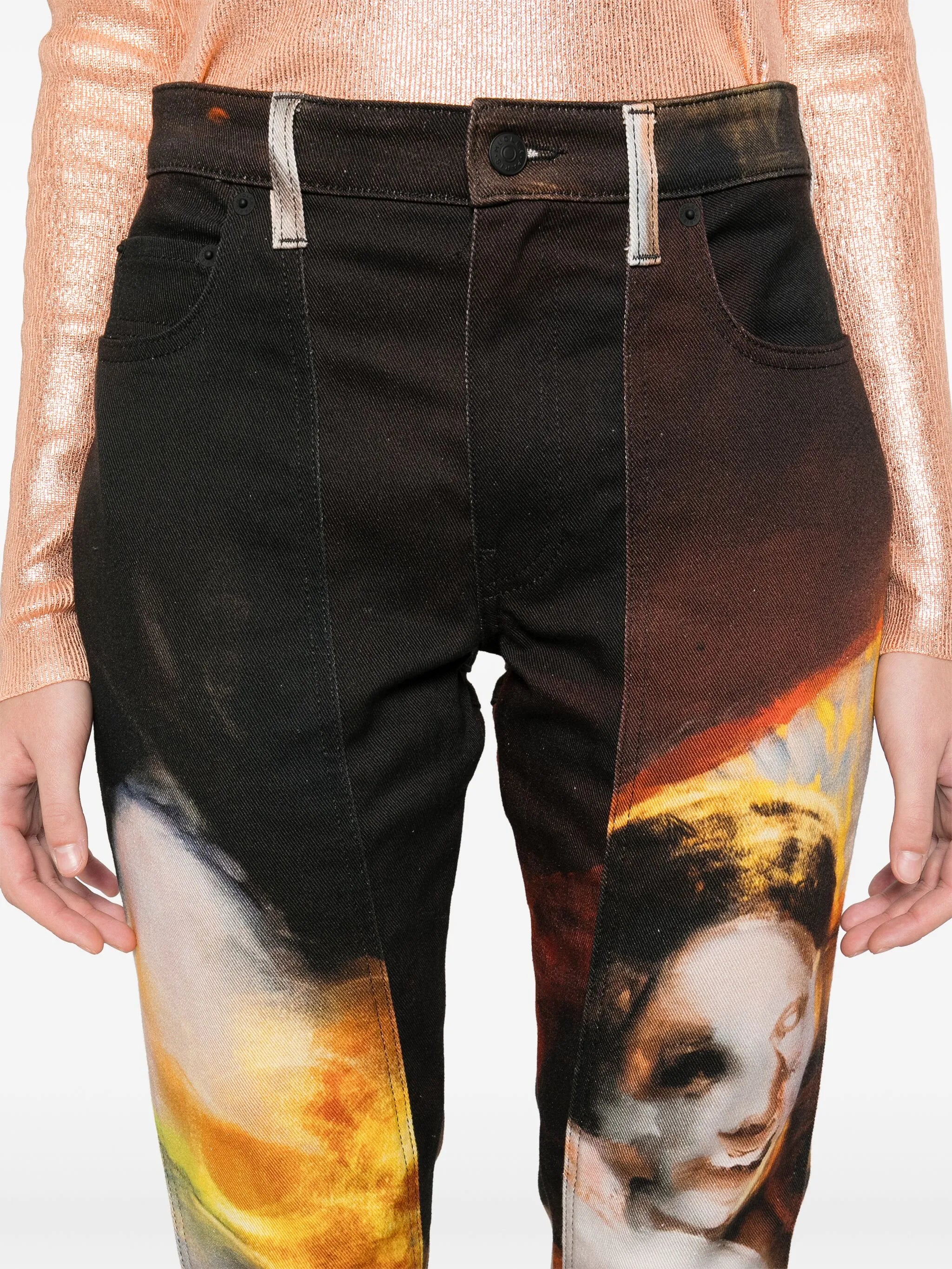 x Ambera Wellmann sunset-printed jeans