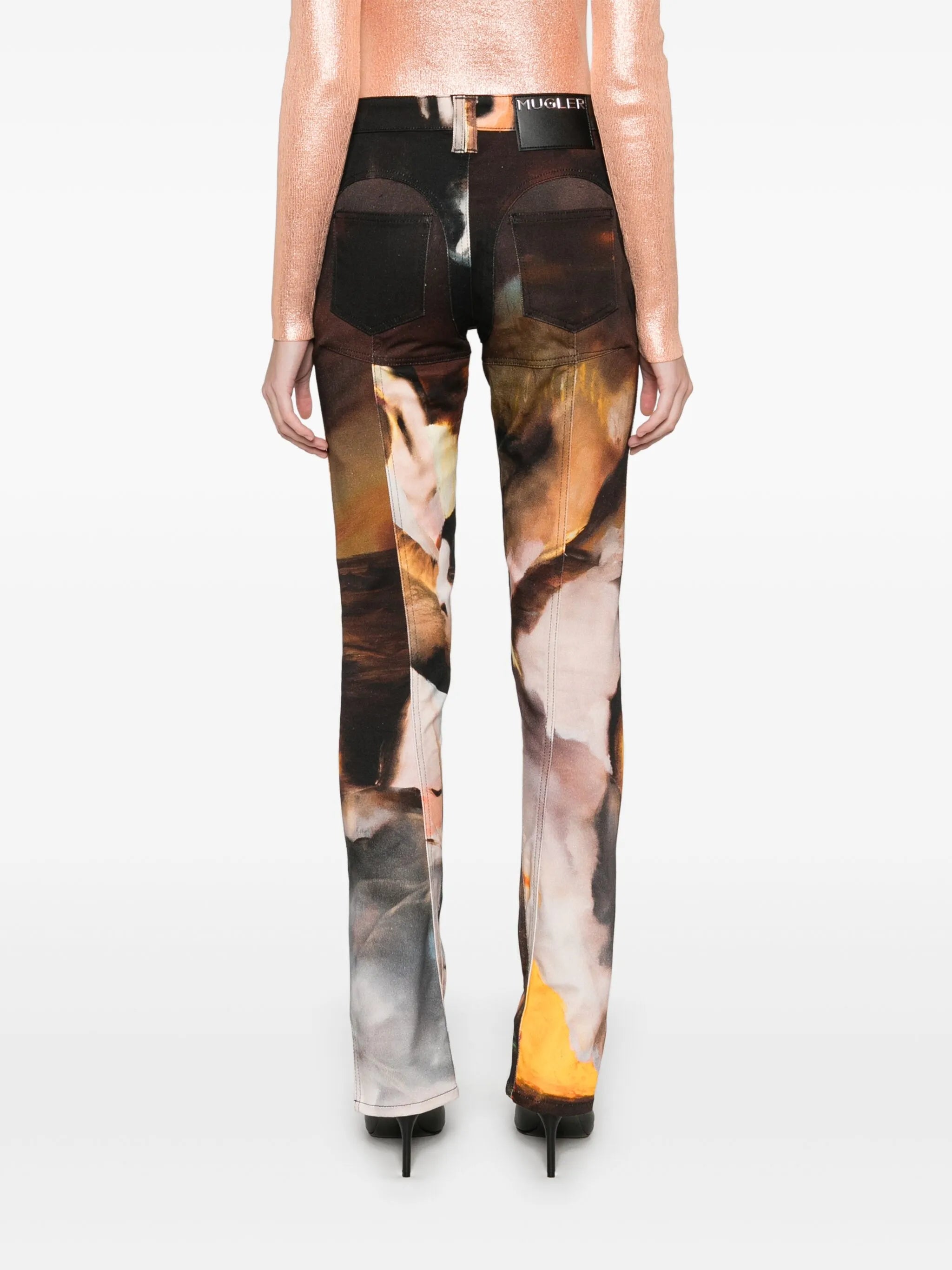 x Ambera Wellmann sunset-printed jeans