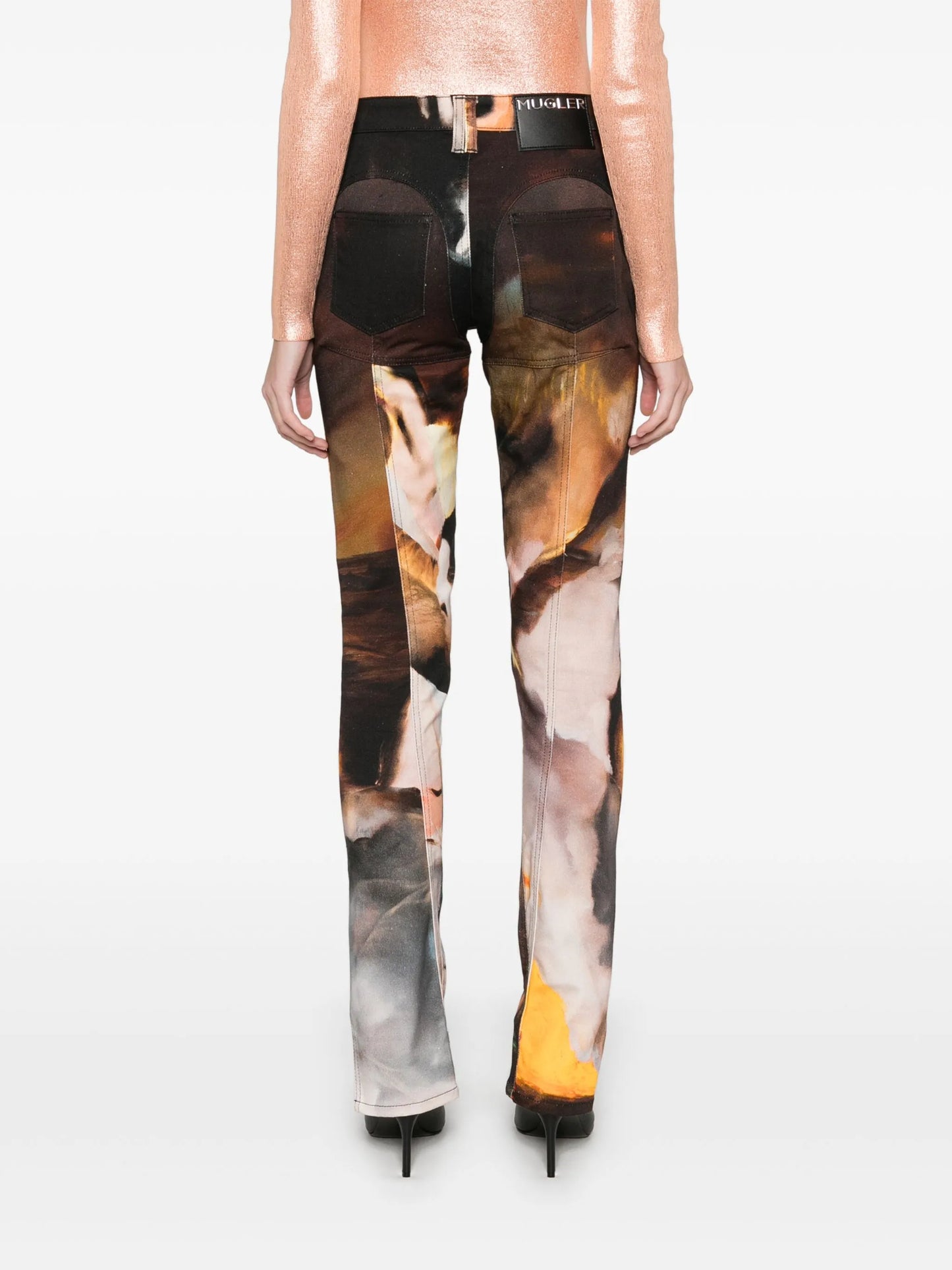 x Ambera Wellmann sunset-printed jeans