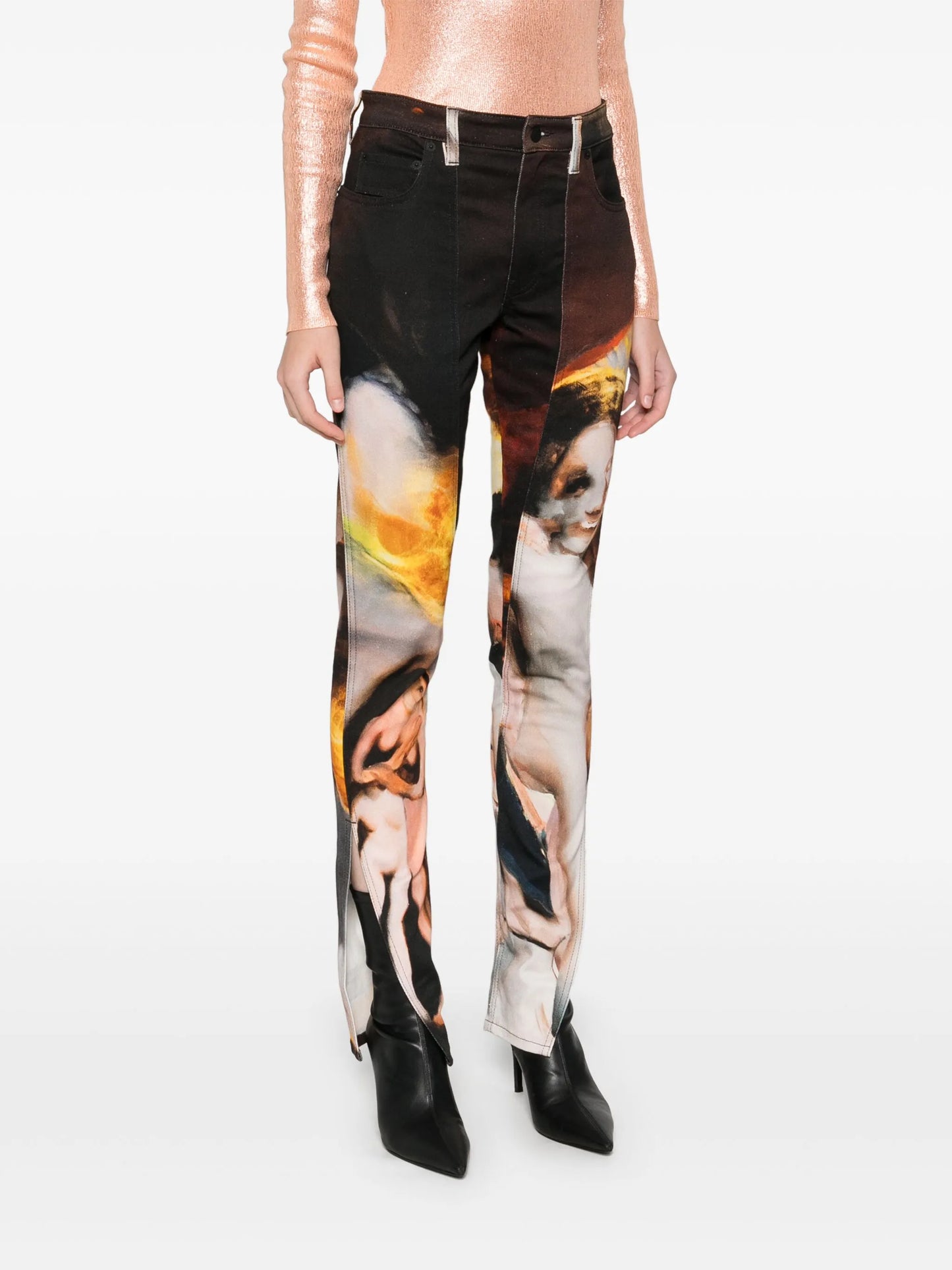 x Ambera Wellmann sunset-printed jeans