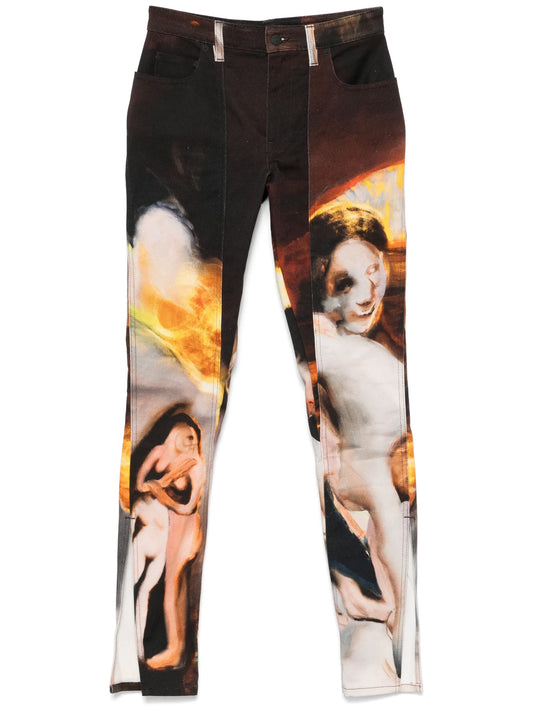 x Ambera Wellmann sunset-printed jeans