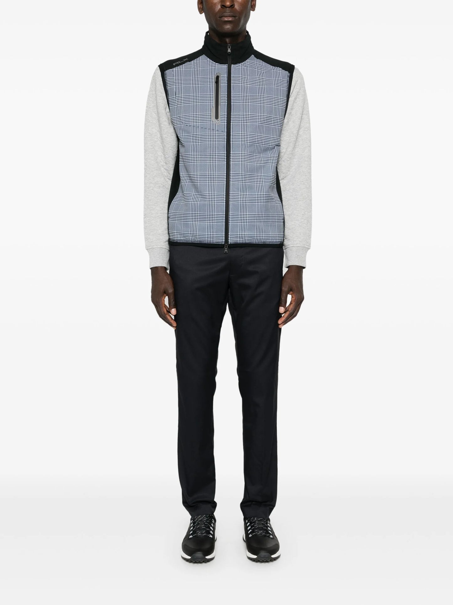 logo-print houndstooth gilet