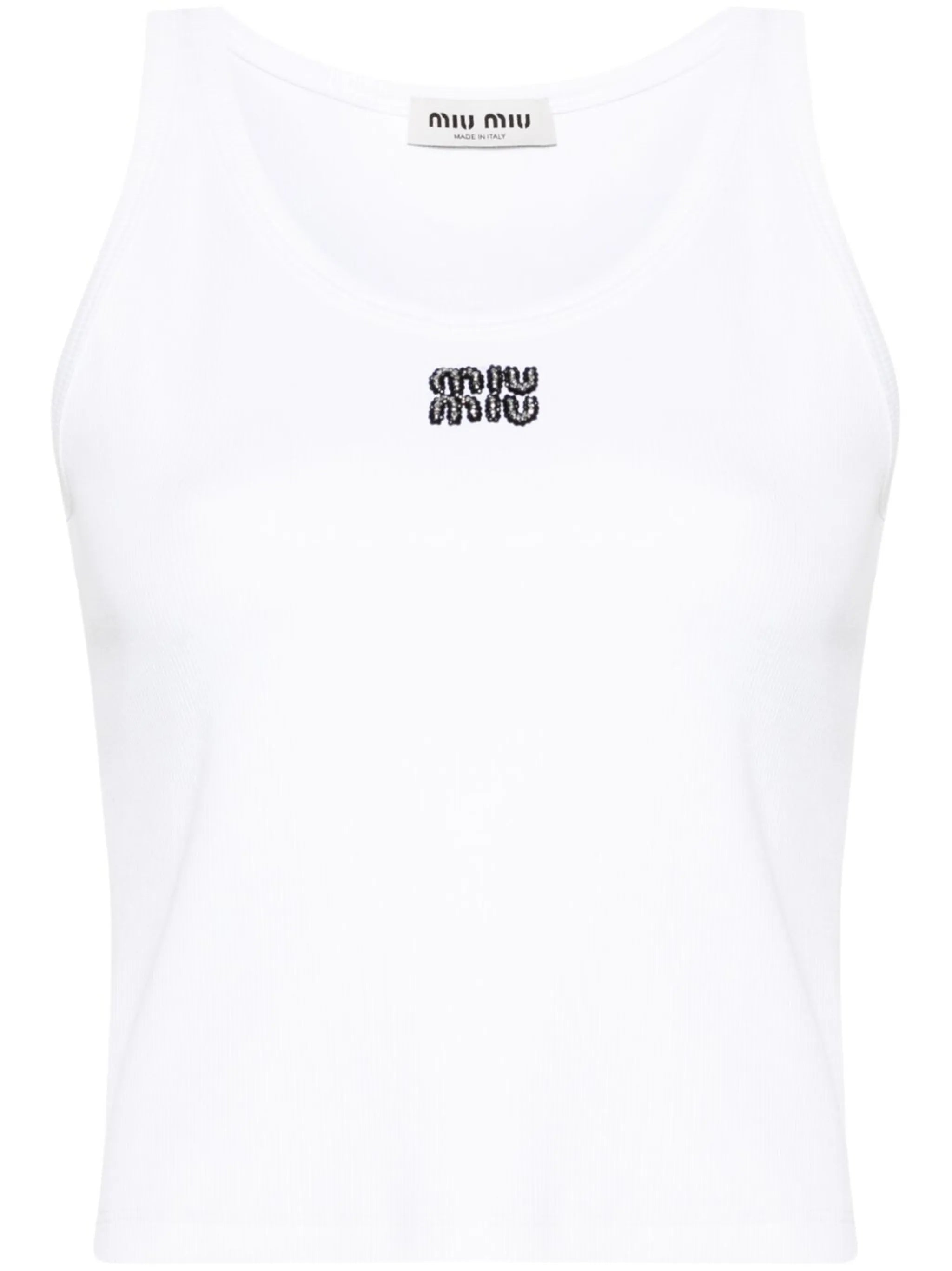 beaded-logo tank top