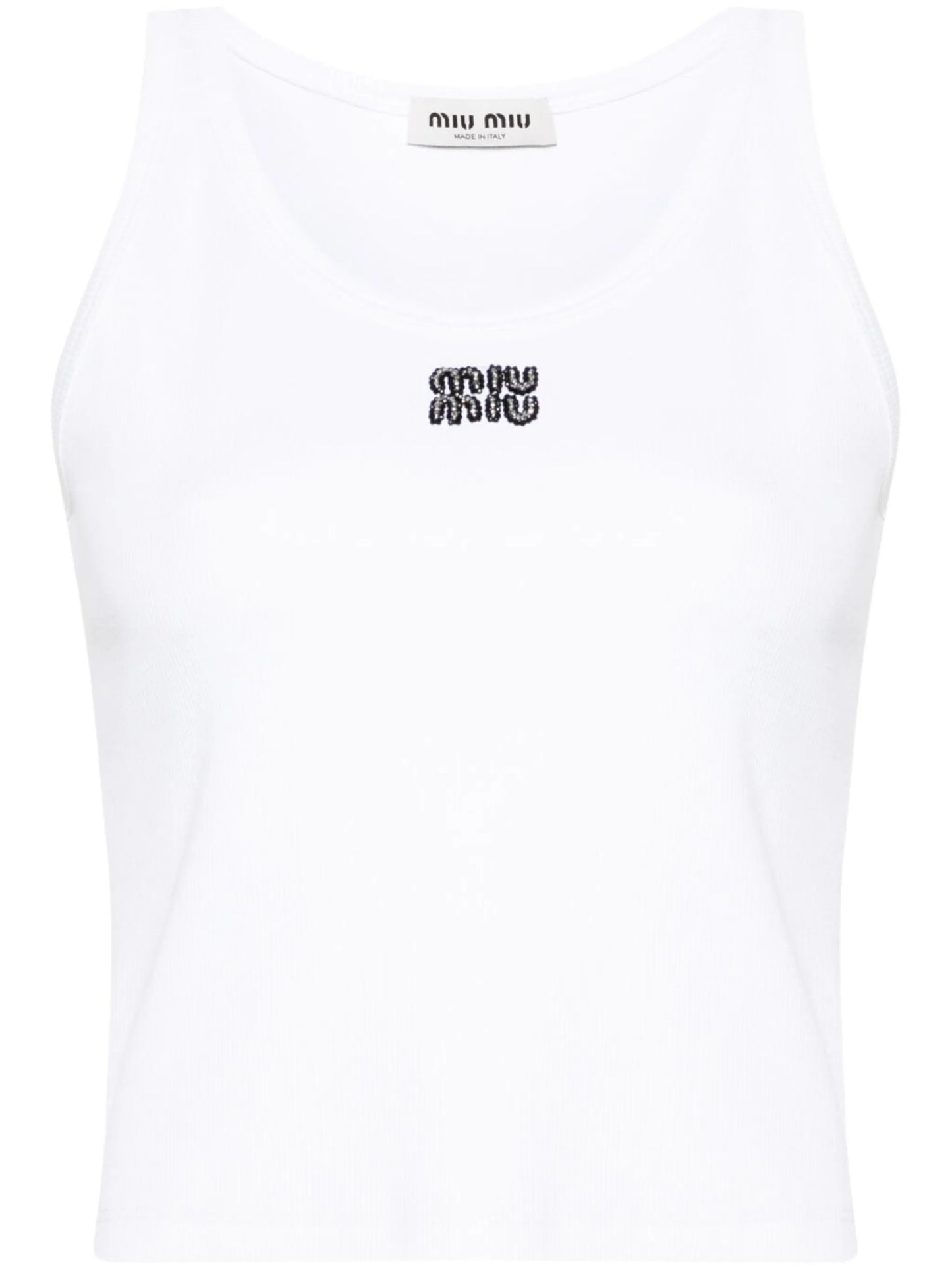 beaded-logo tank top