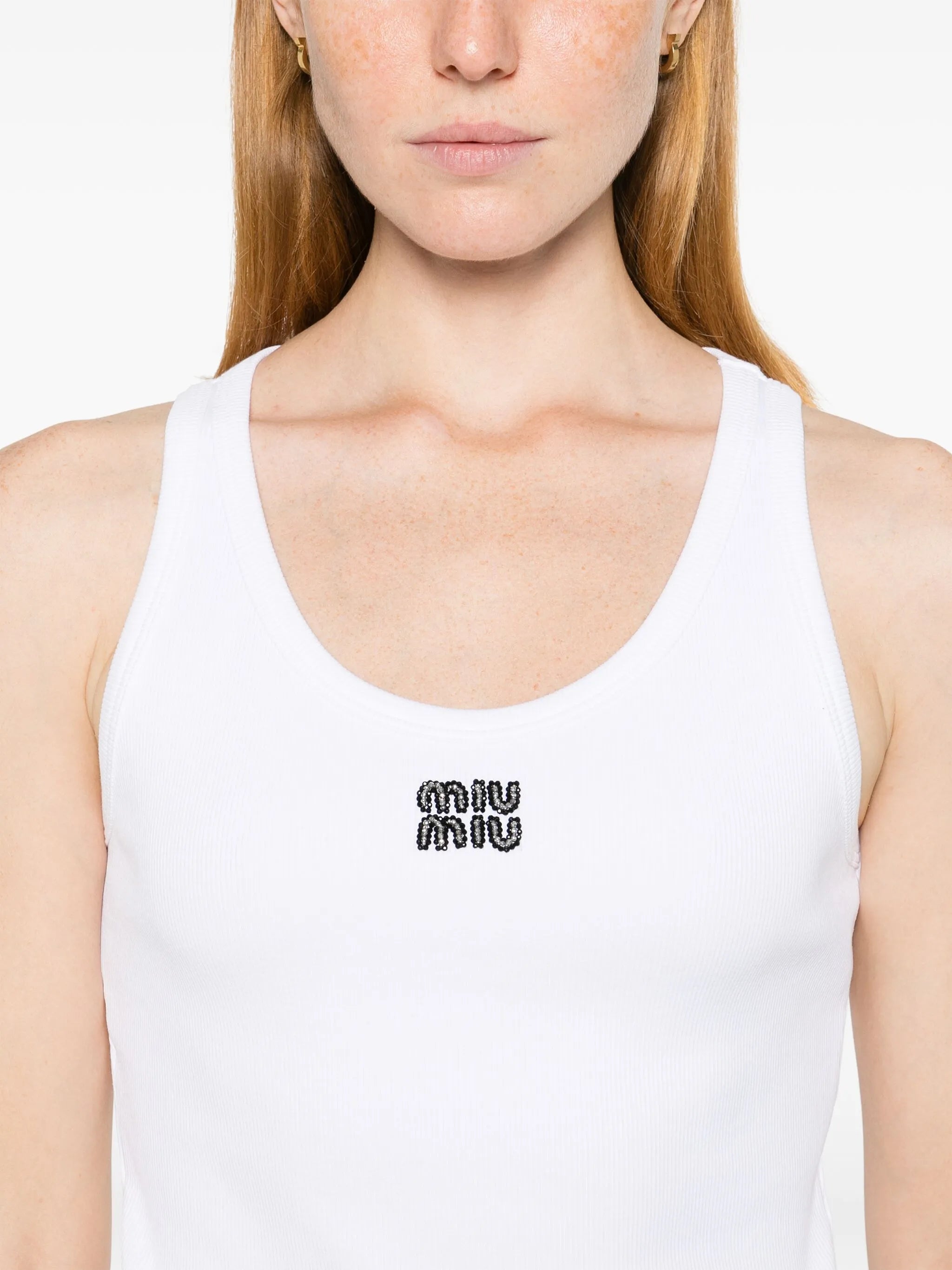 beaded-logo tank top