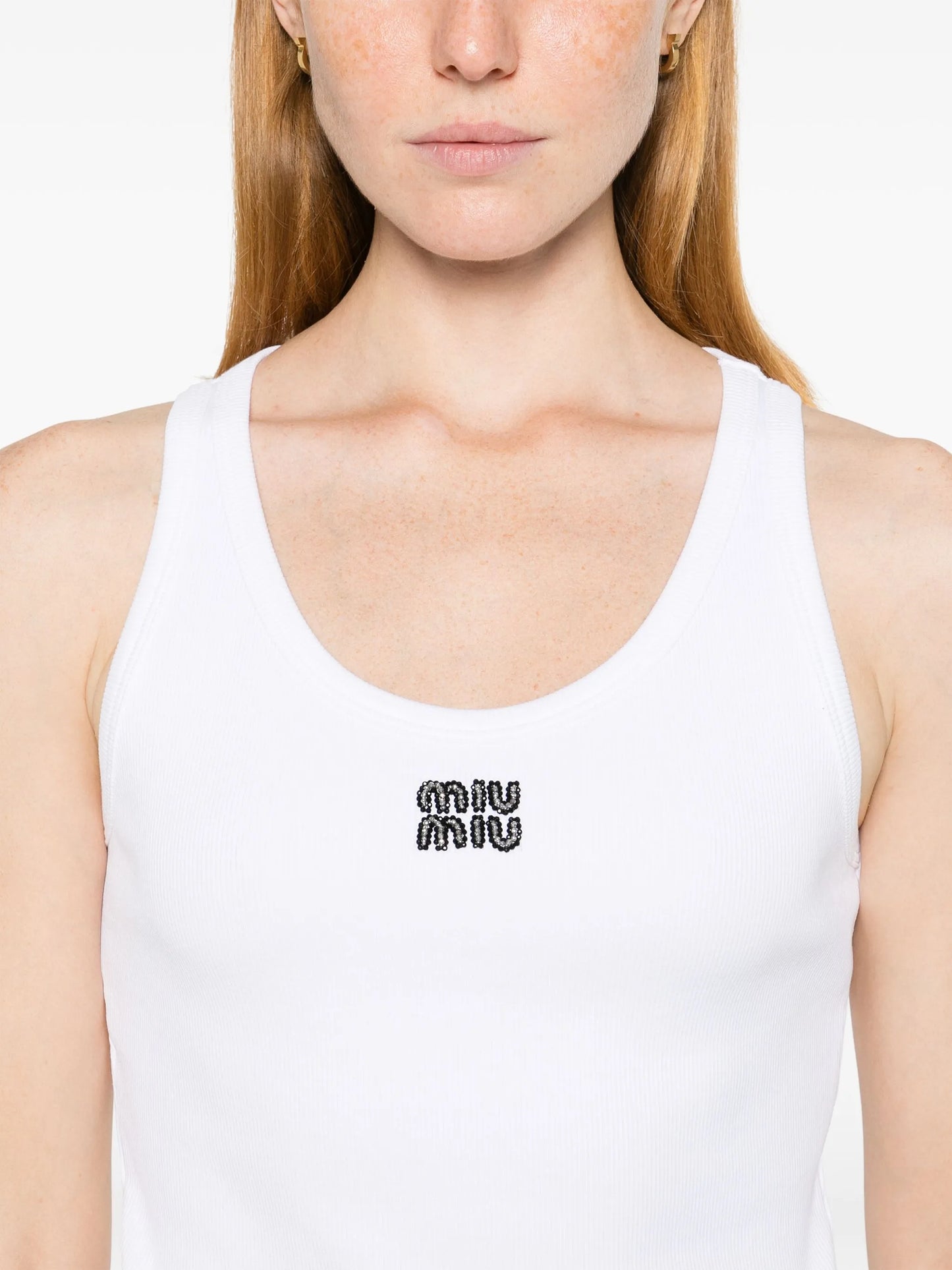 beaded-logo tank top