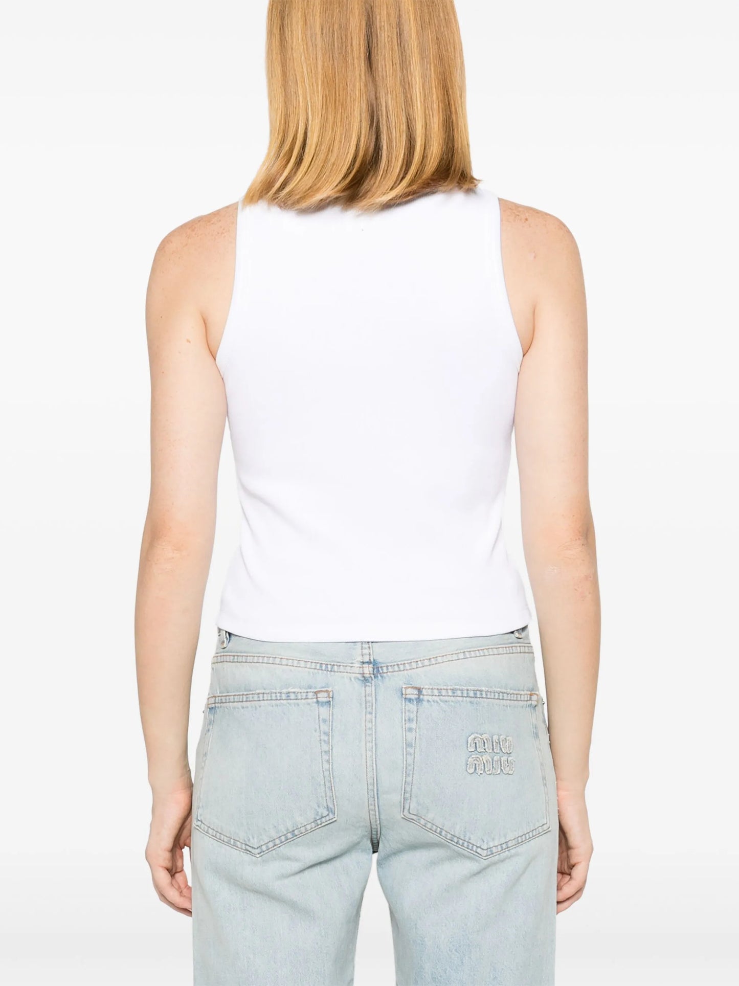 beaded-logo tank top