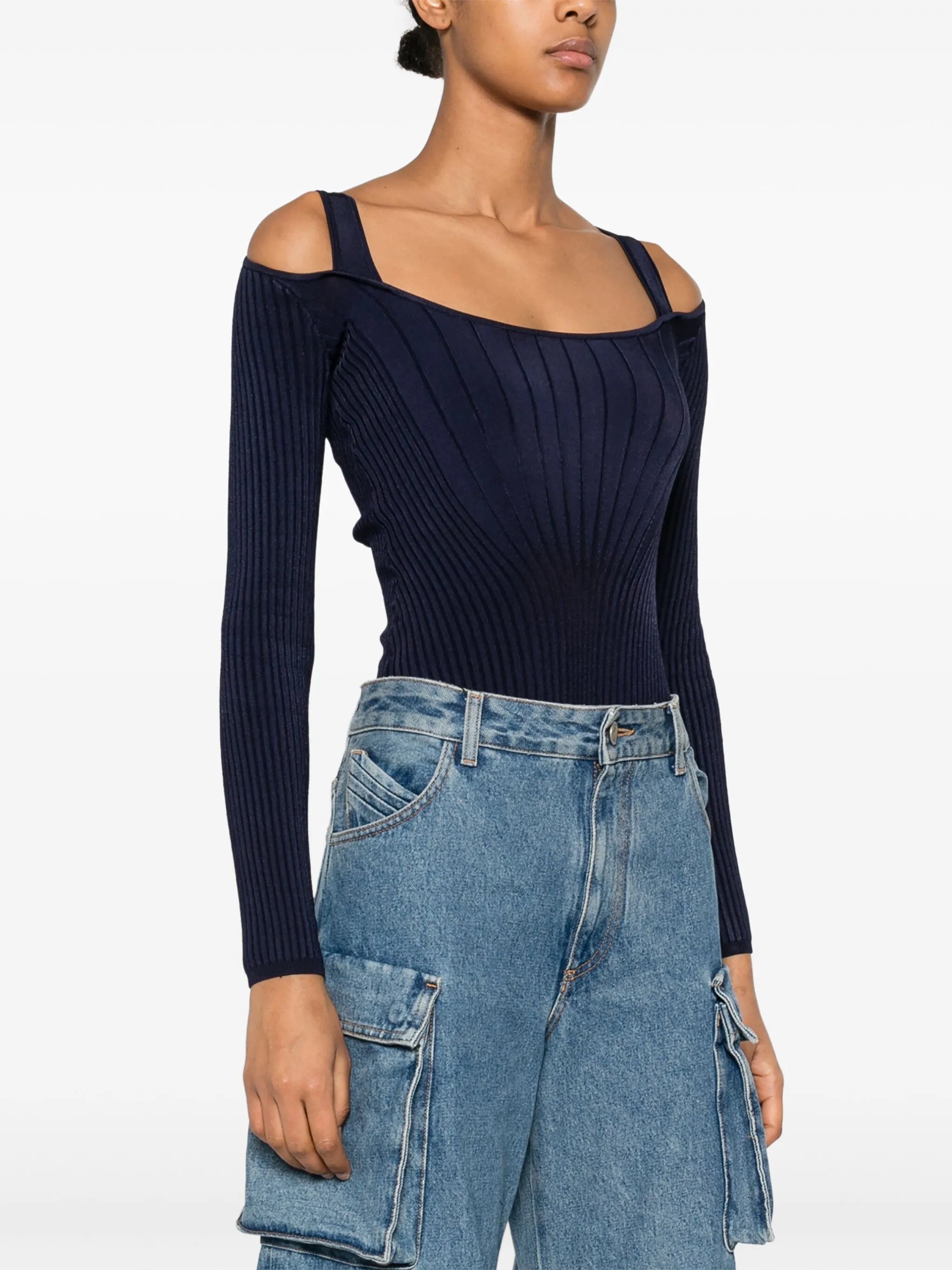 scoop-neck bodysuit