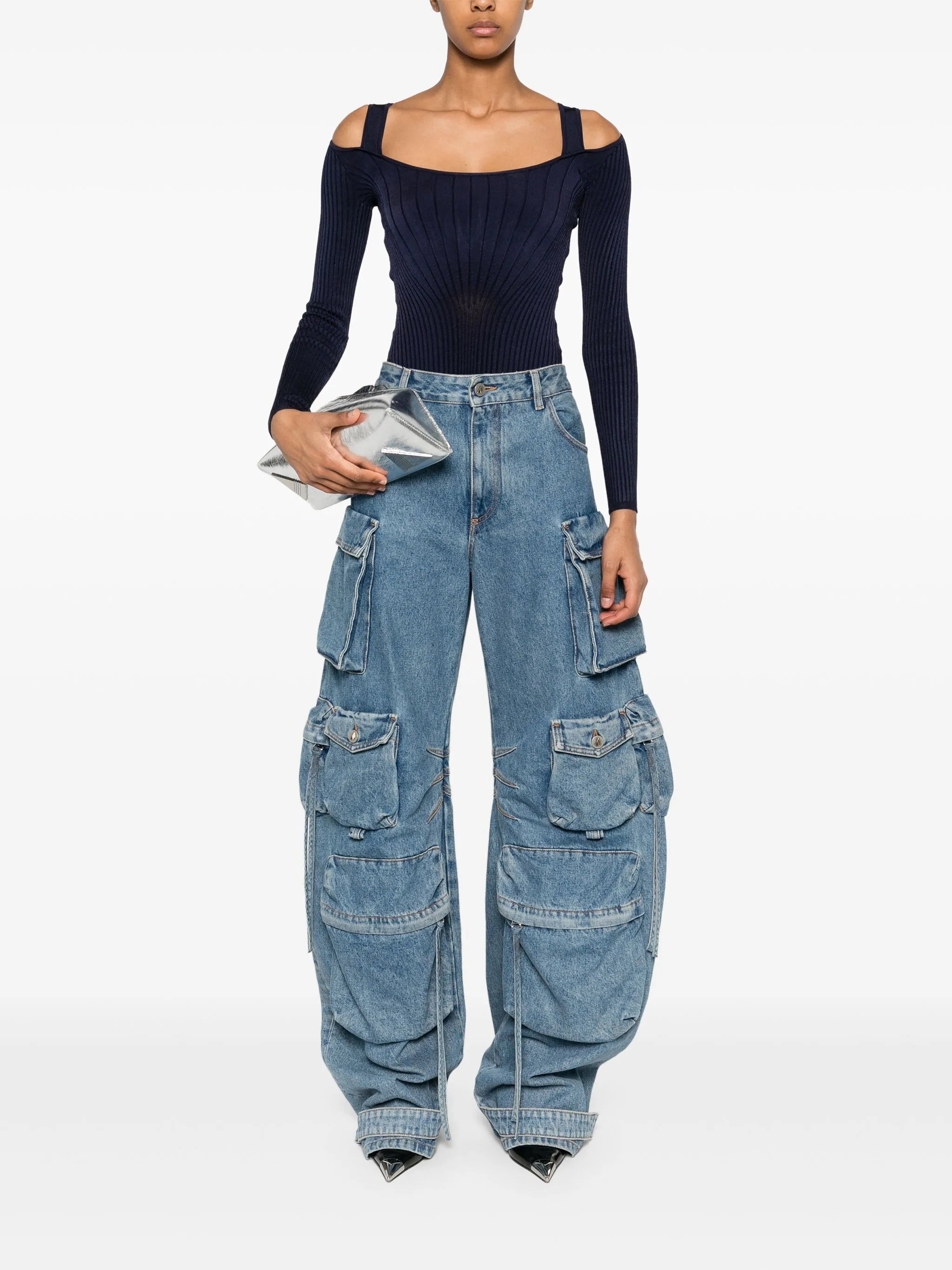 scoop-neck bodysuit