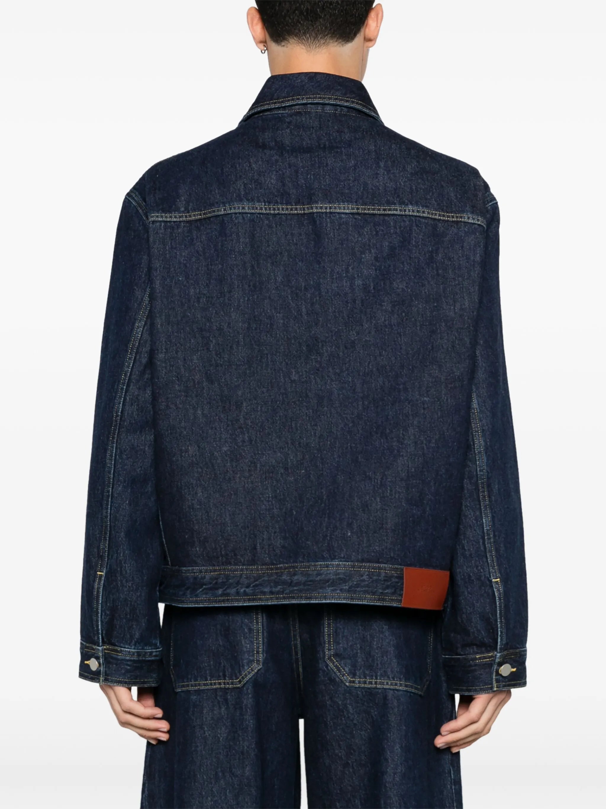 pointed-collar denim jacket
