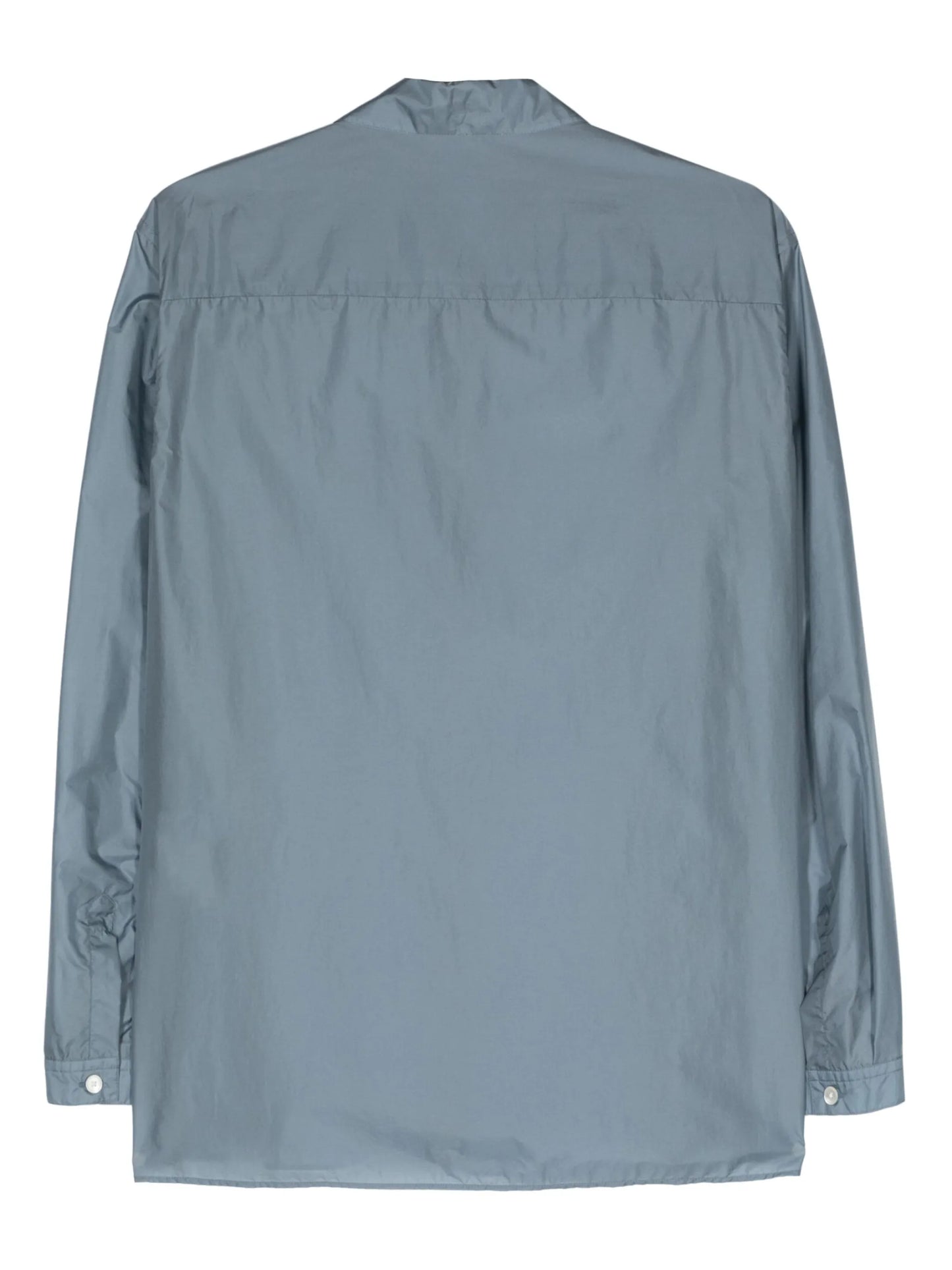 zip-up semi-sheer shirt