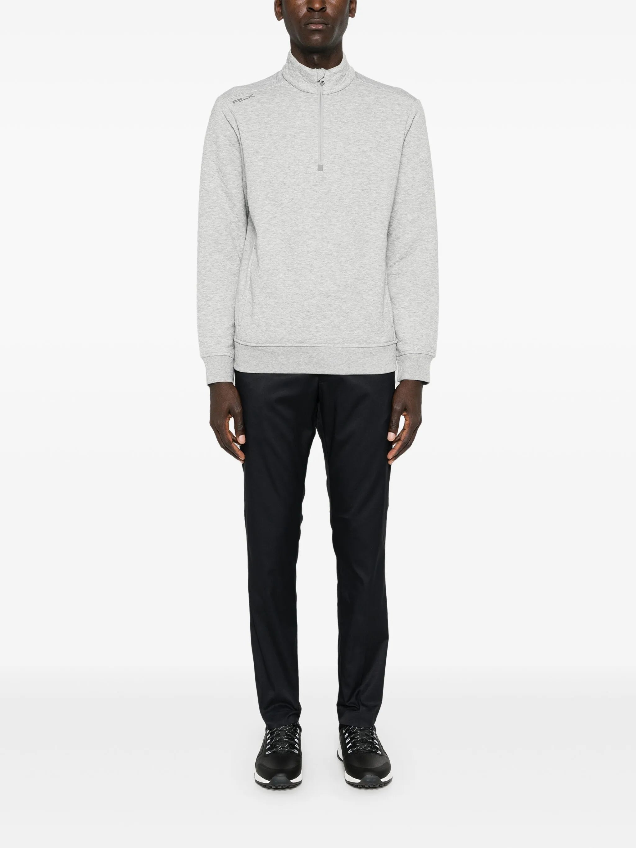 logo-embroidered half-zipped sweatshirt