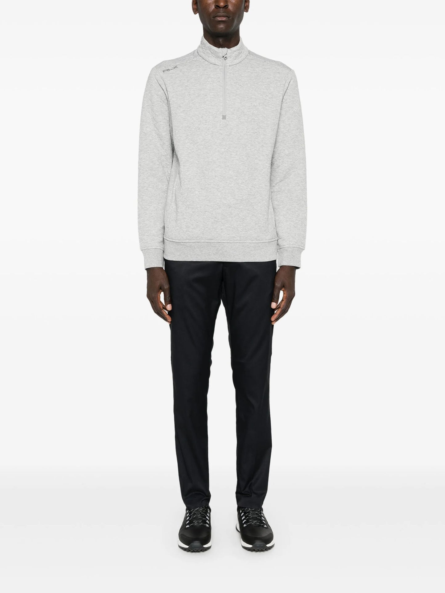 logo-embroidered half-zipped sweatshirt