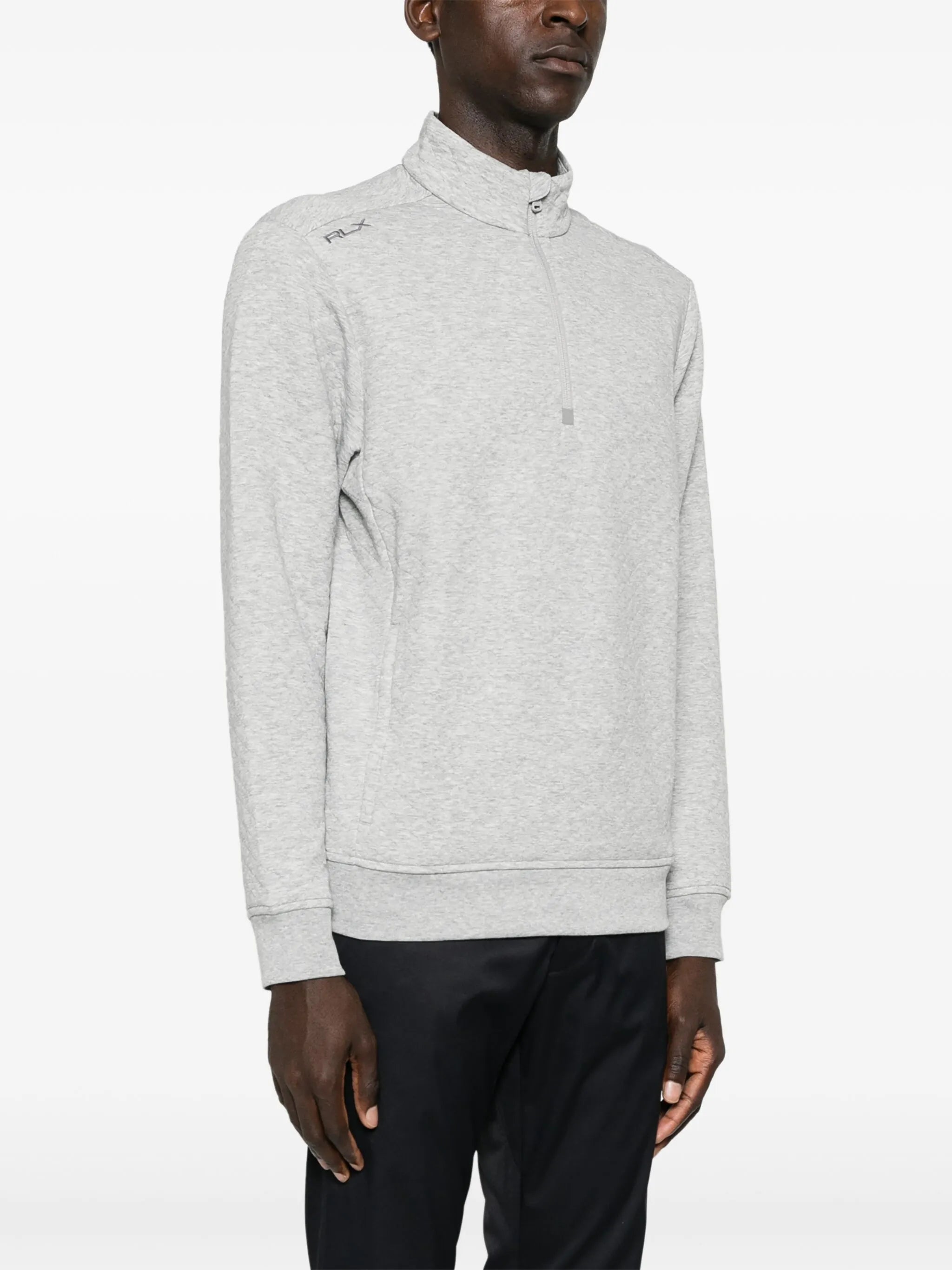 logo-embroidered half-zipped sweatshirt