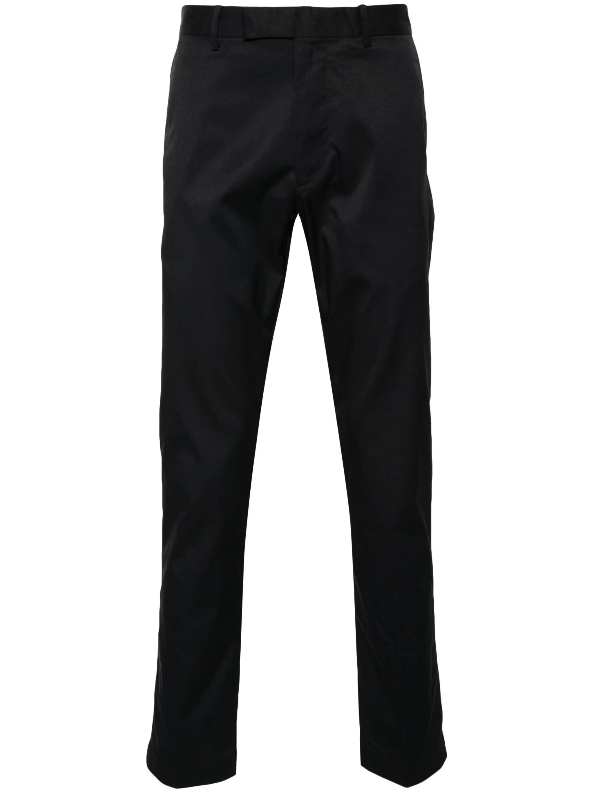 pressed-crease tapered trousers