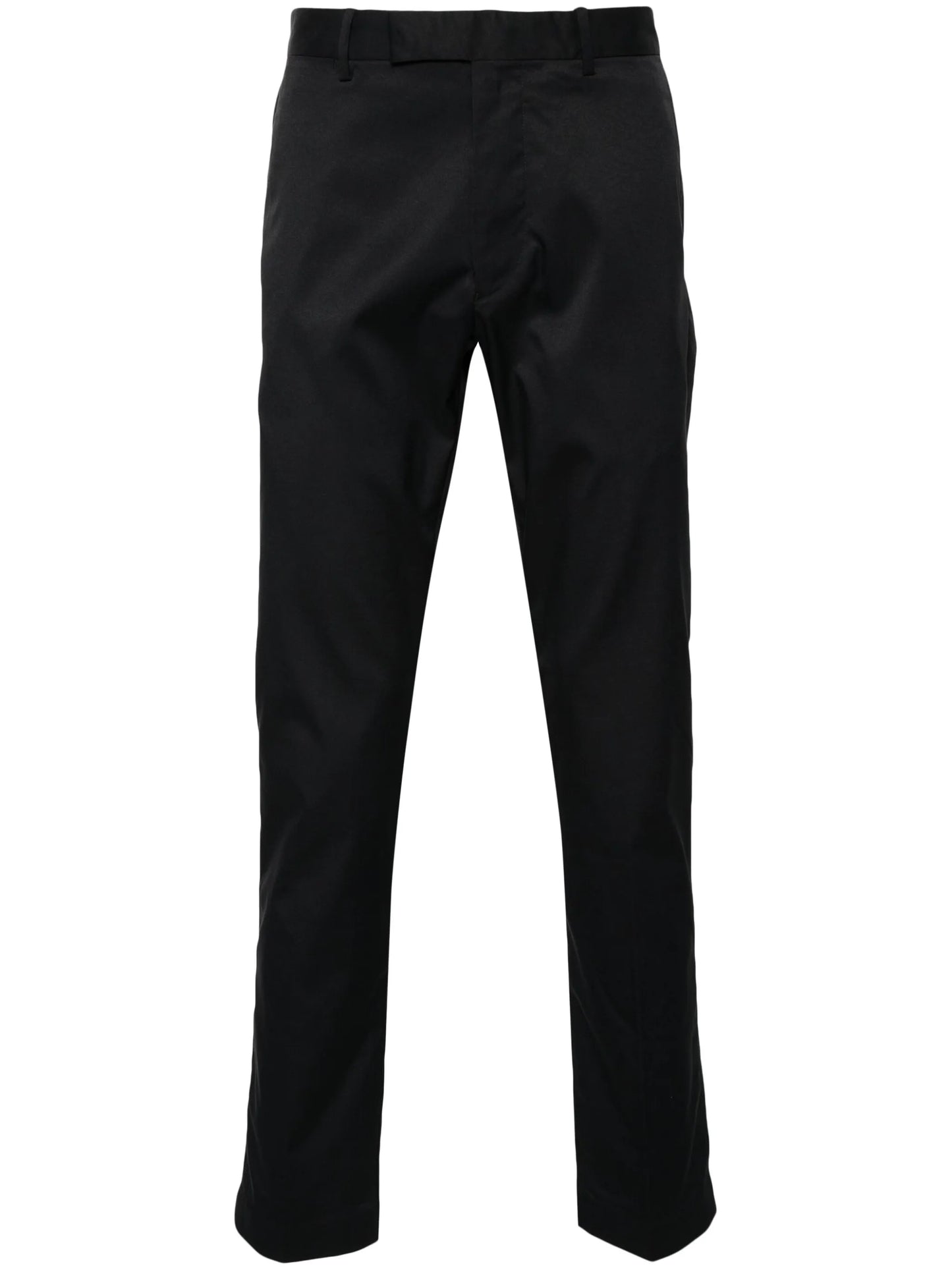 pressed-crease tapered trousers