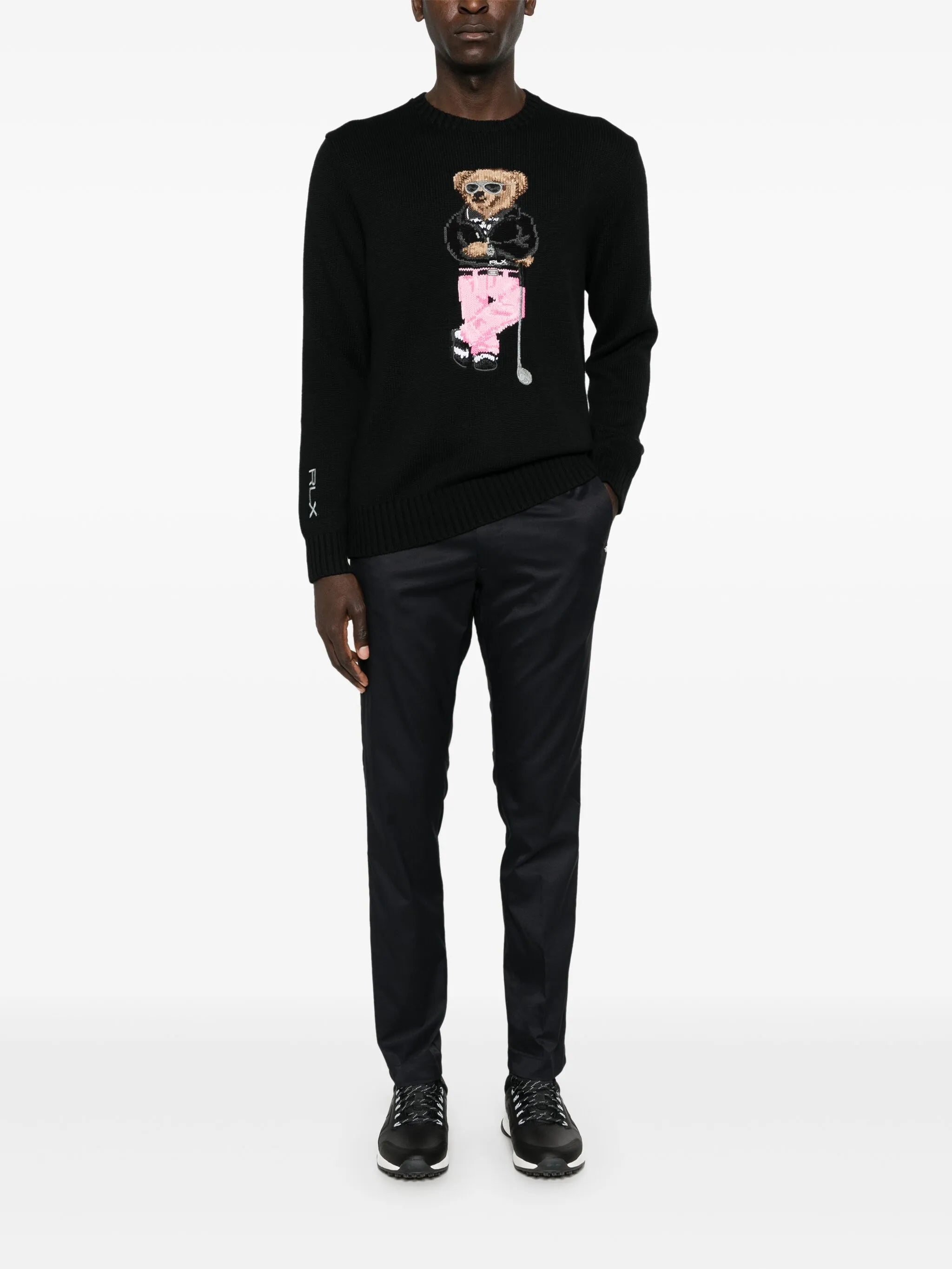 pressed-crease tapered trousers