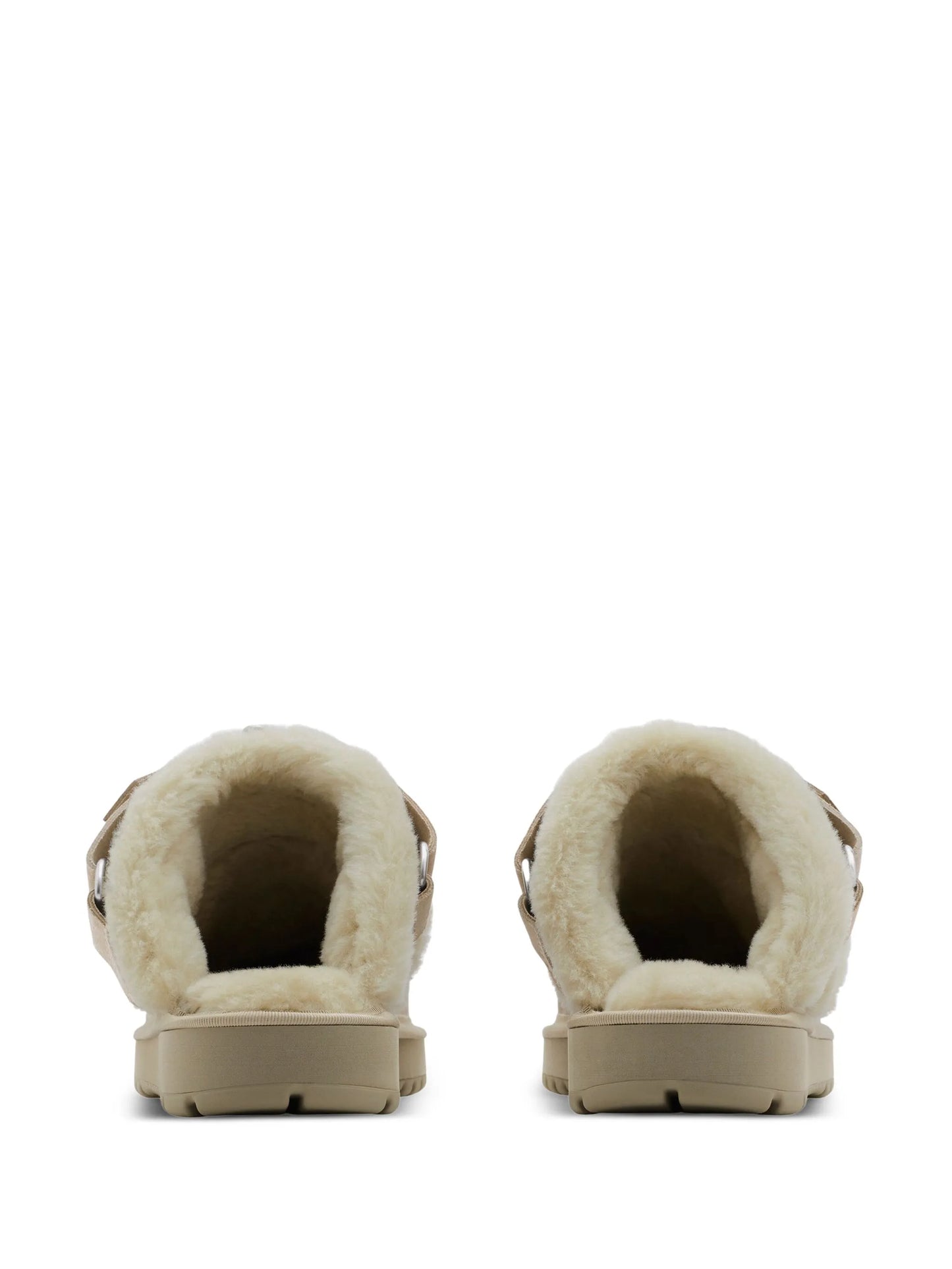 shearling suede mules
