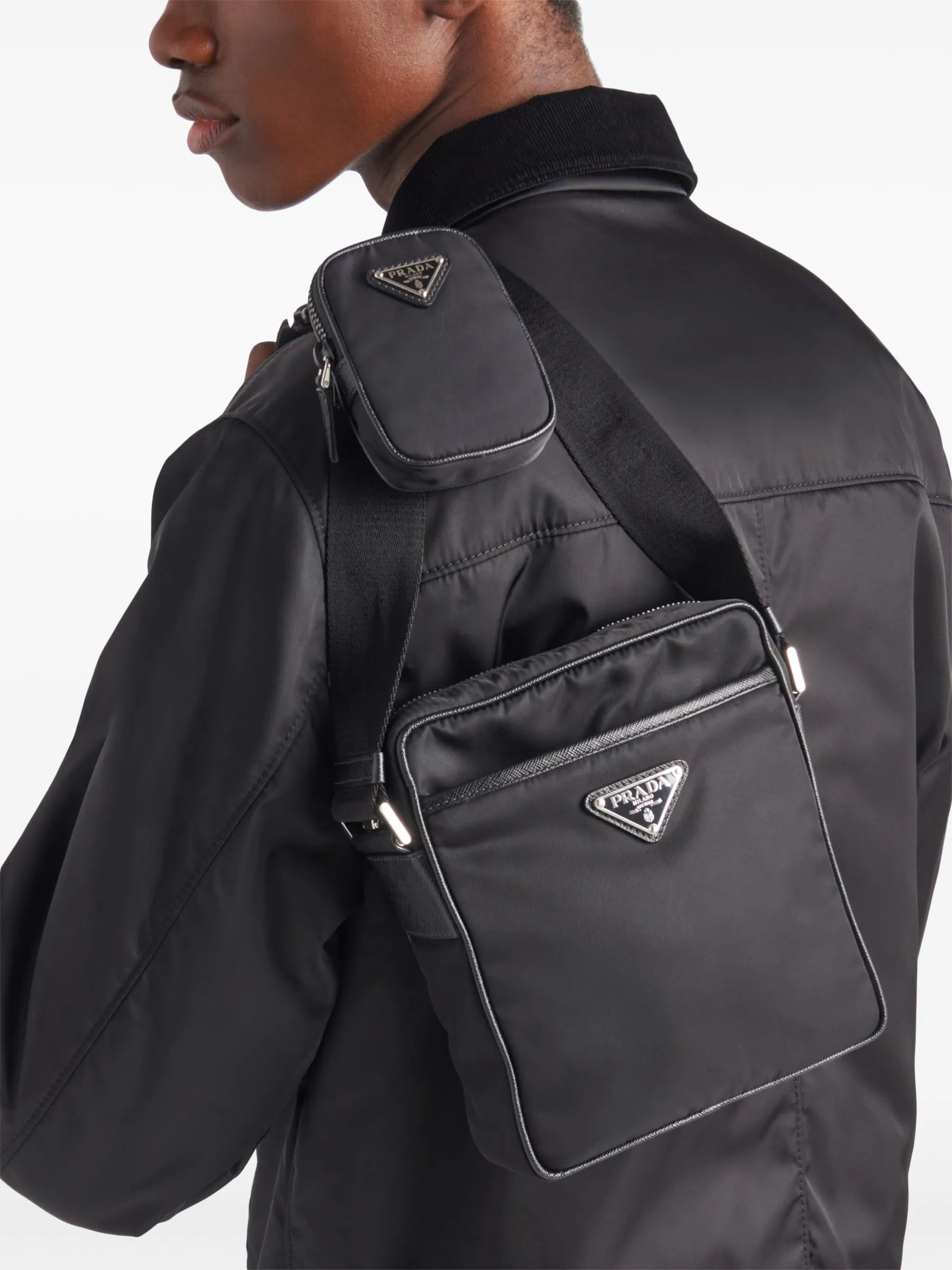 triangle-logo messenger bag