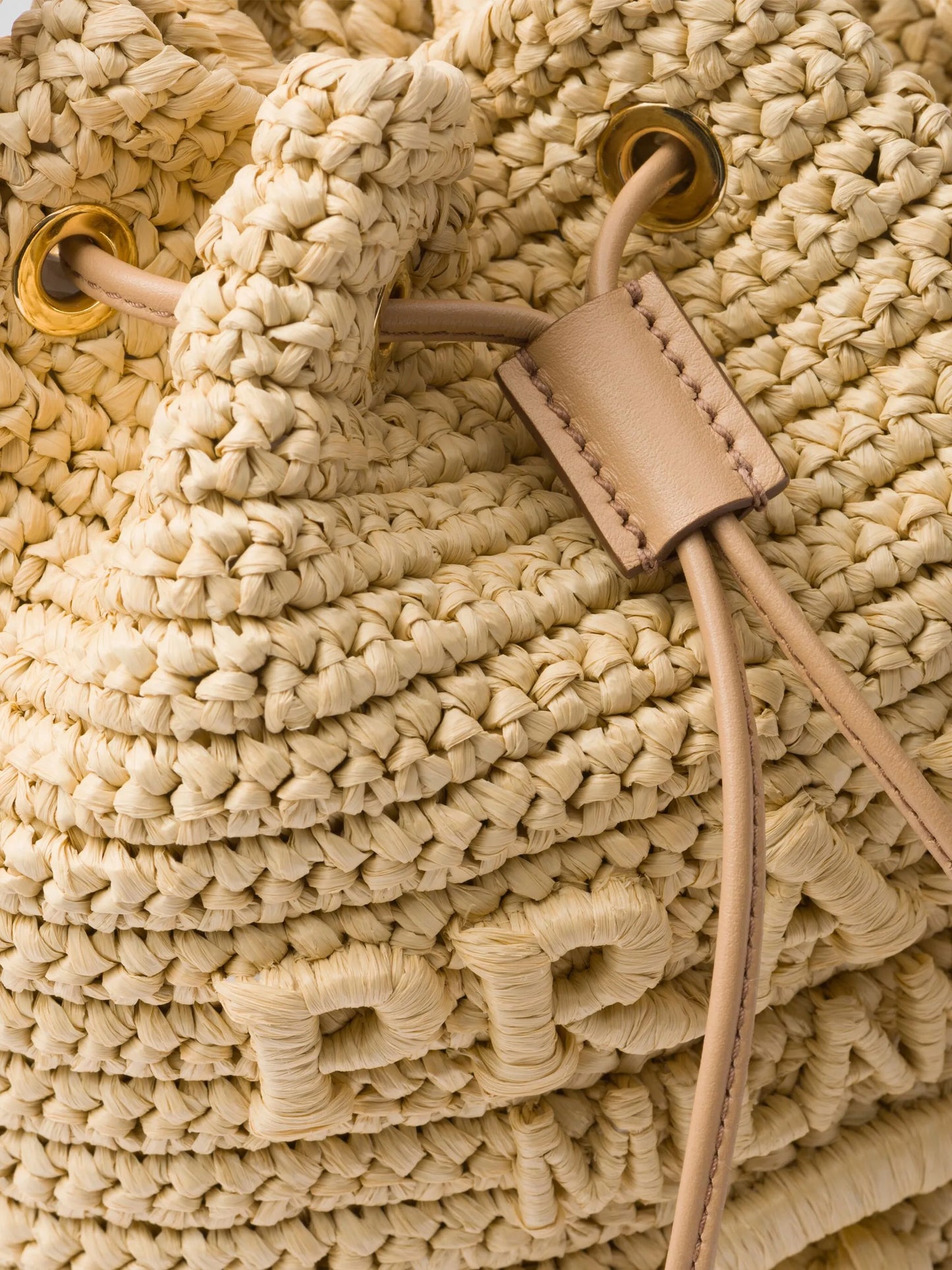 logo-embossed bucket bag