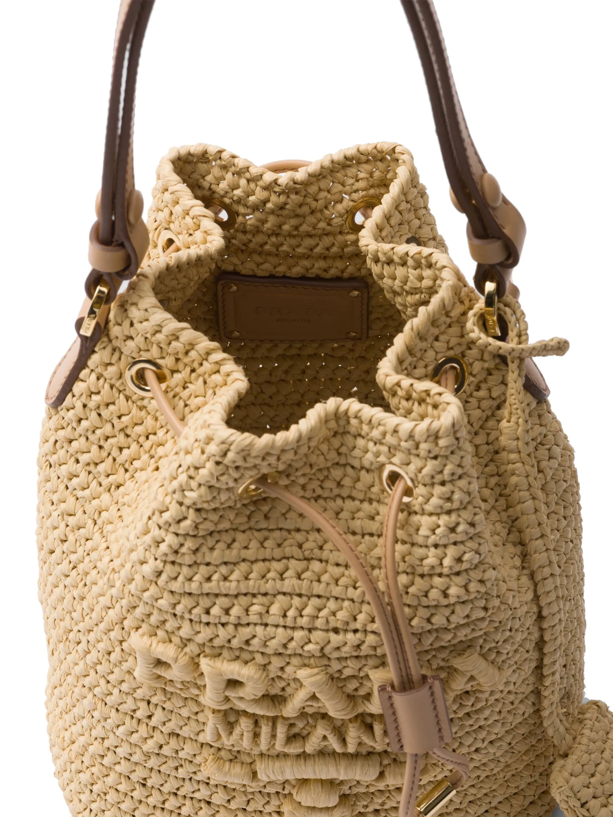 logo-embossed bucket bag