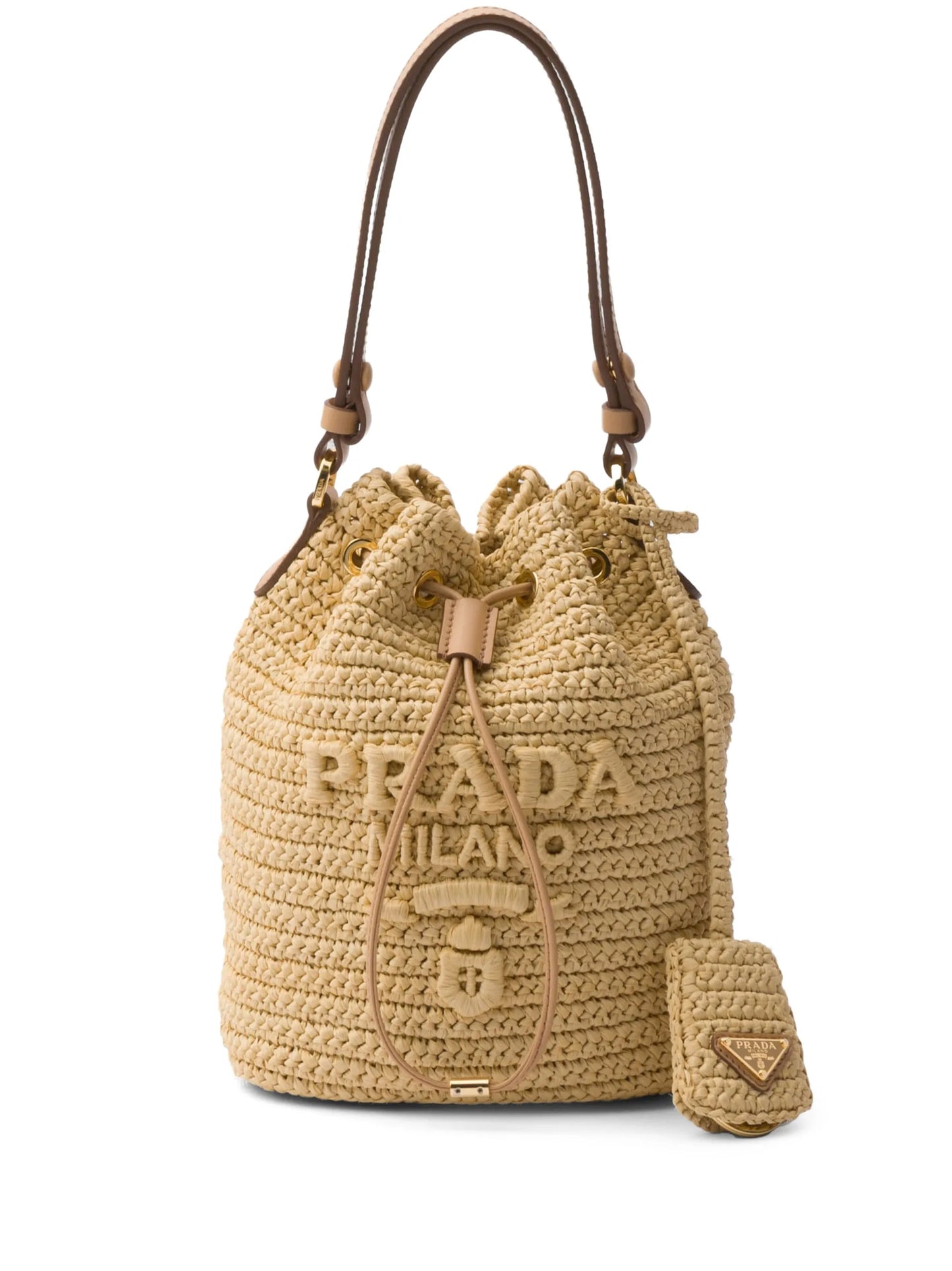 logo-embossed bucket bag
