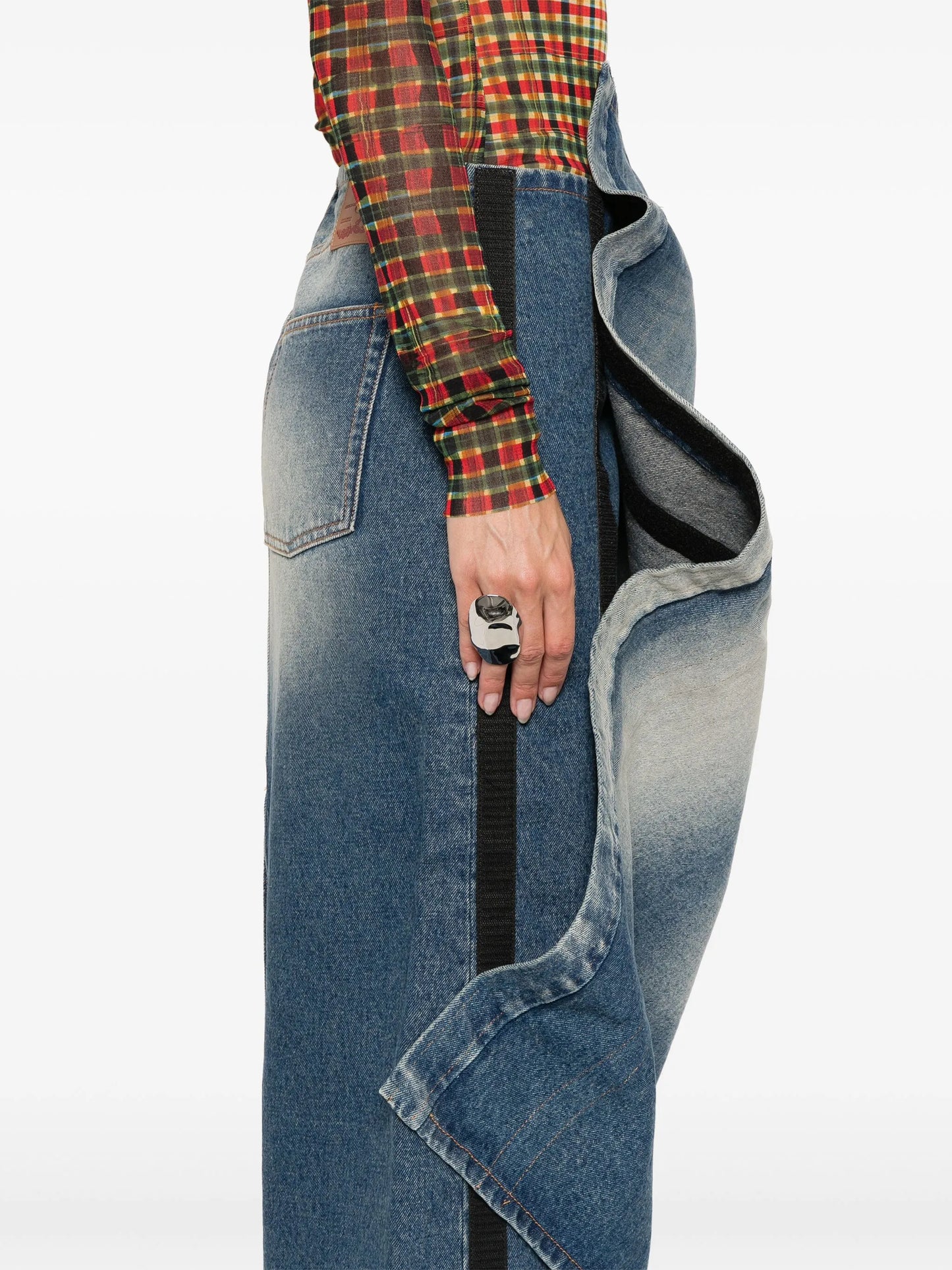 denim midi skirt