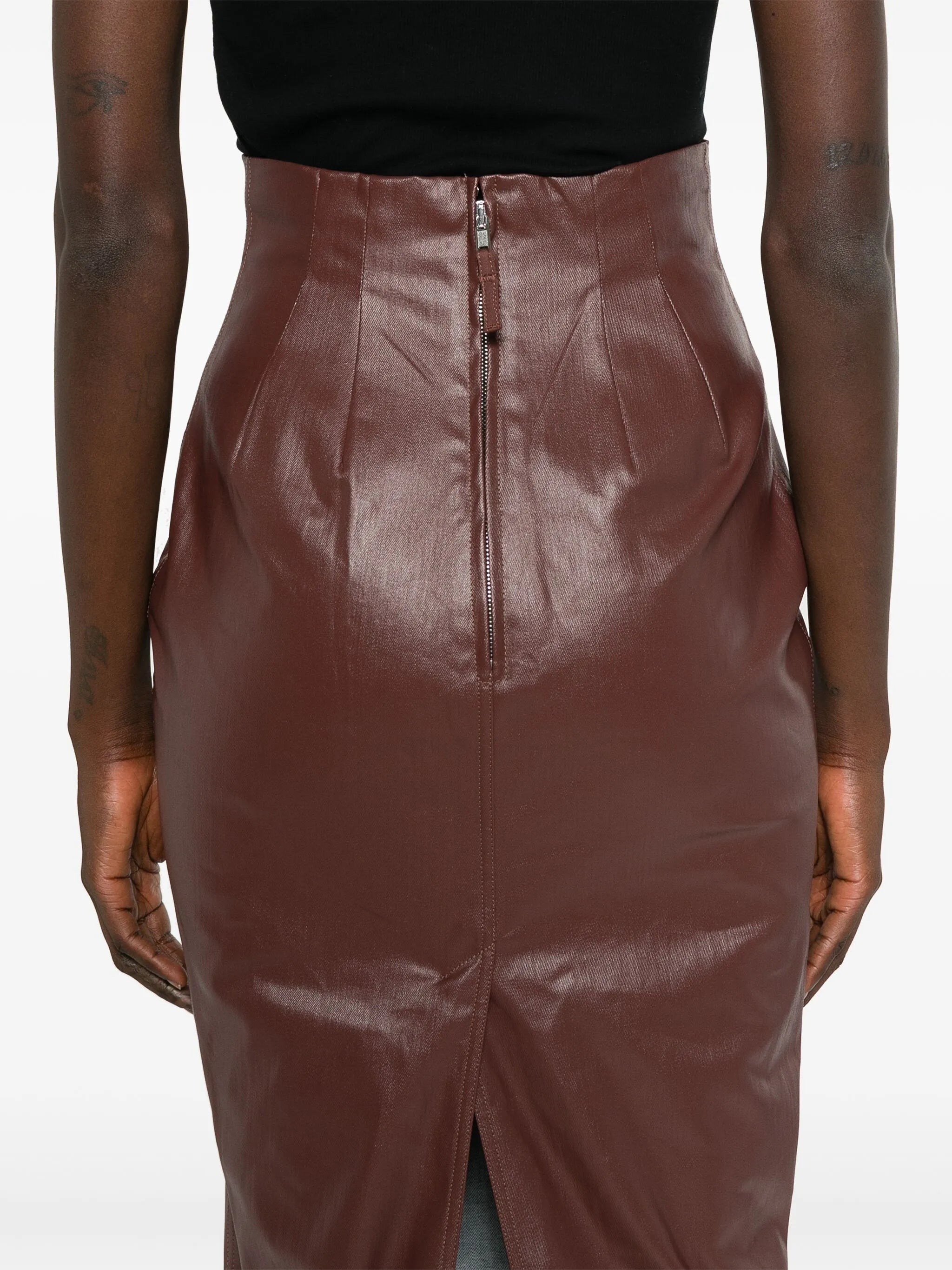 Pillar coated maxi skirt