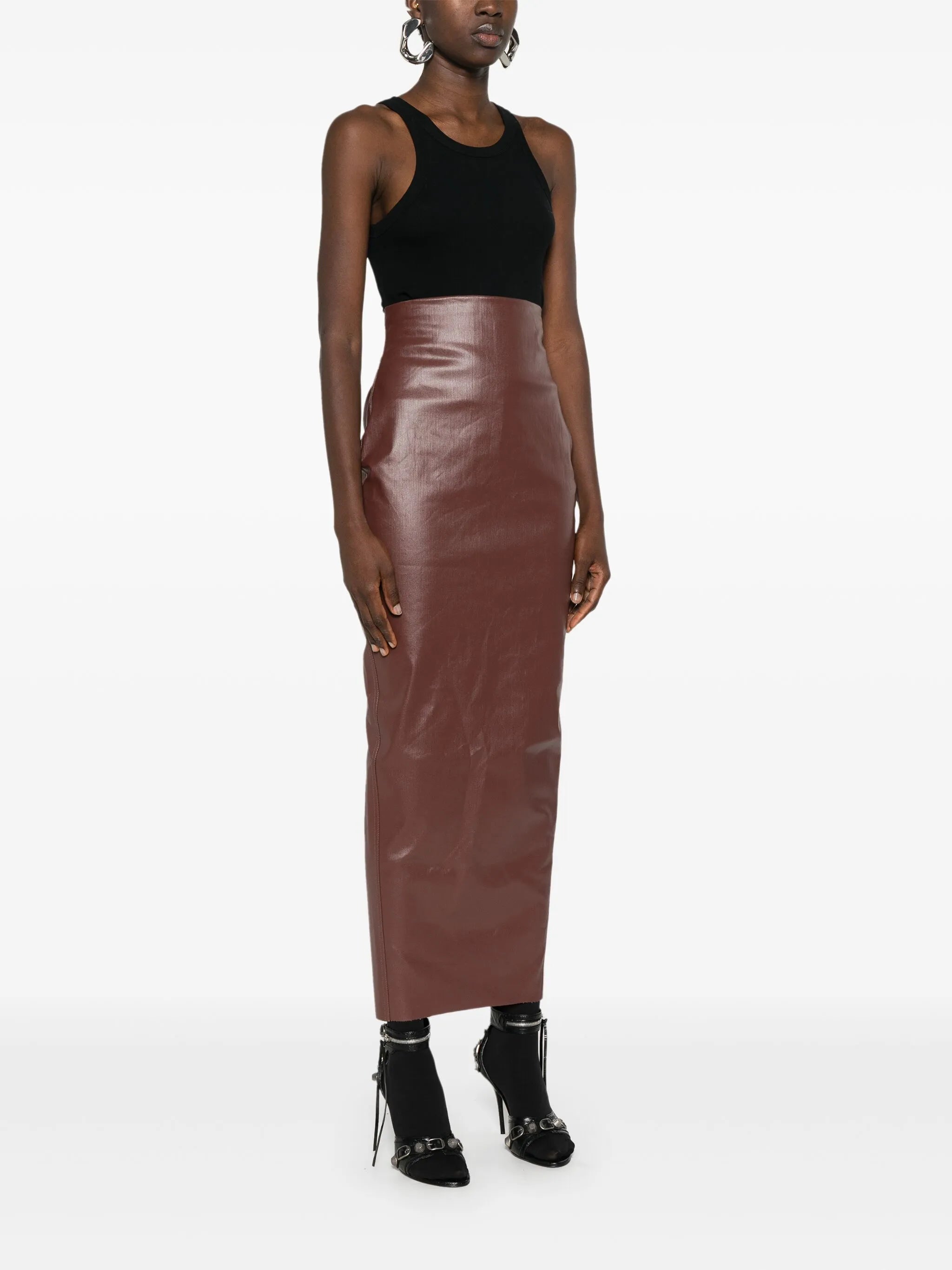 Pillar coated maxi skirt