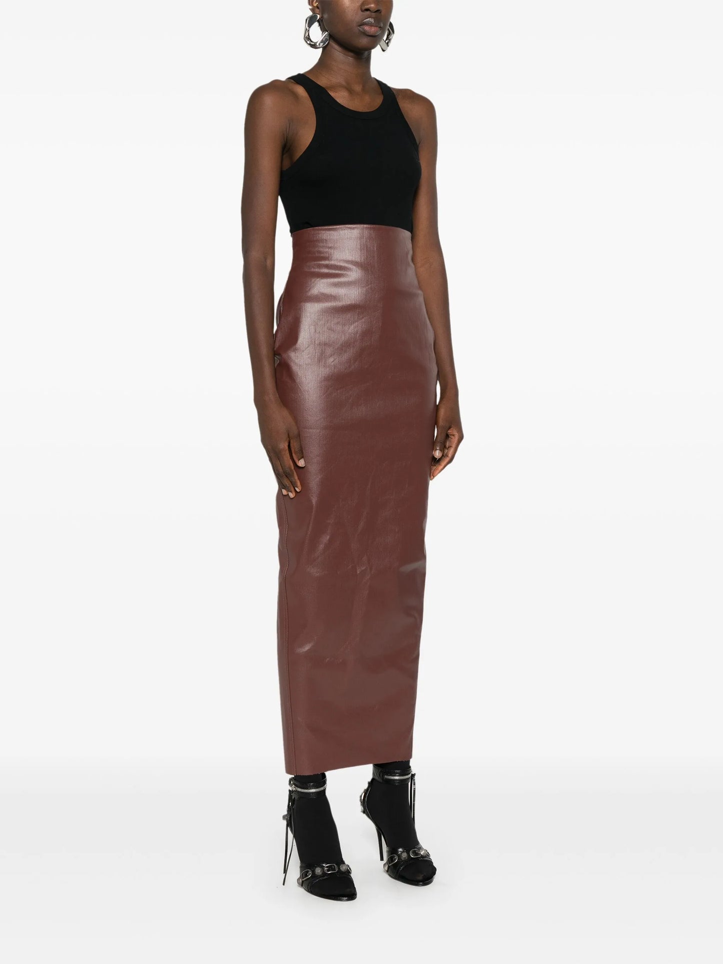 Pillar coated maxi skirt