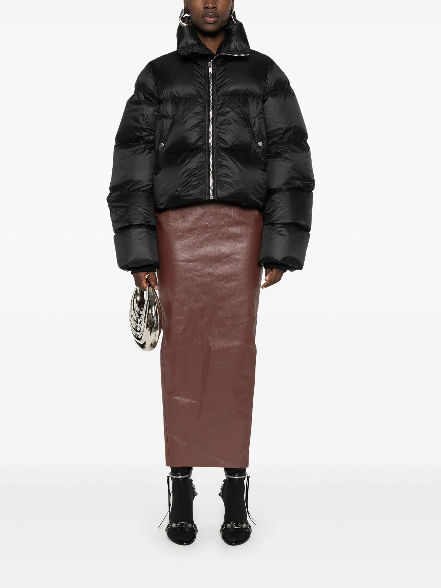 Pillar coated maxi skirt