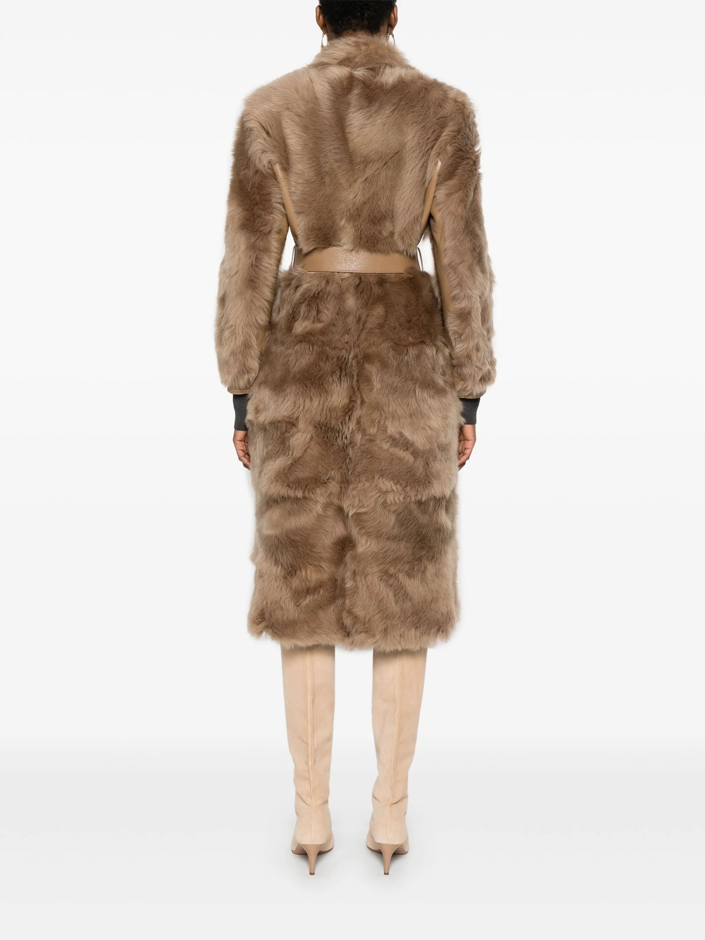 shearling belted coat