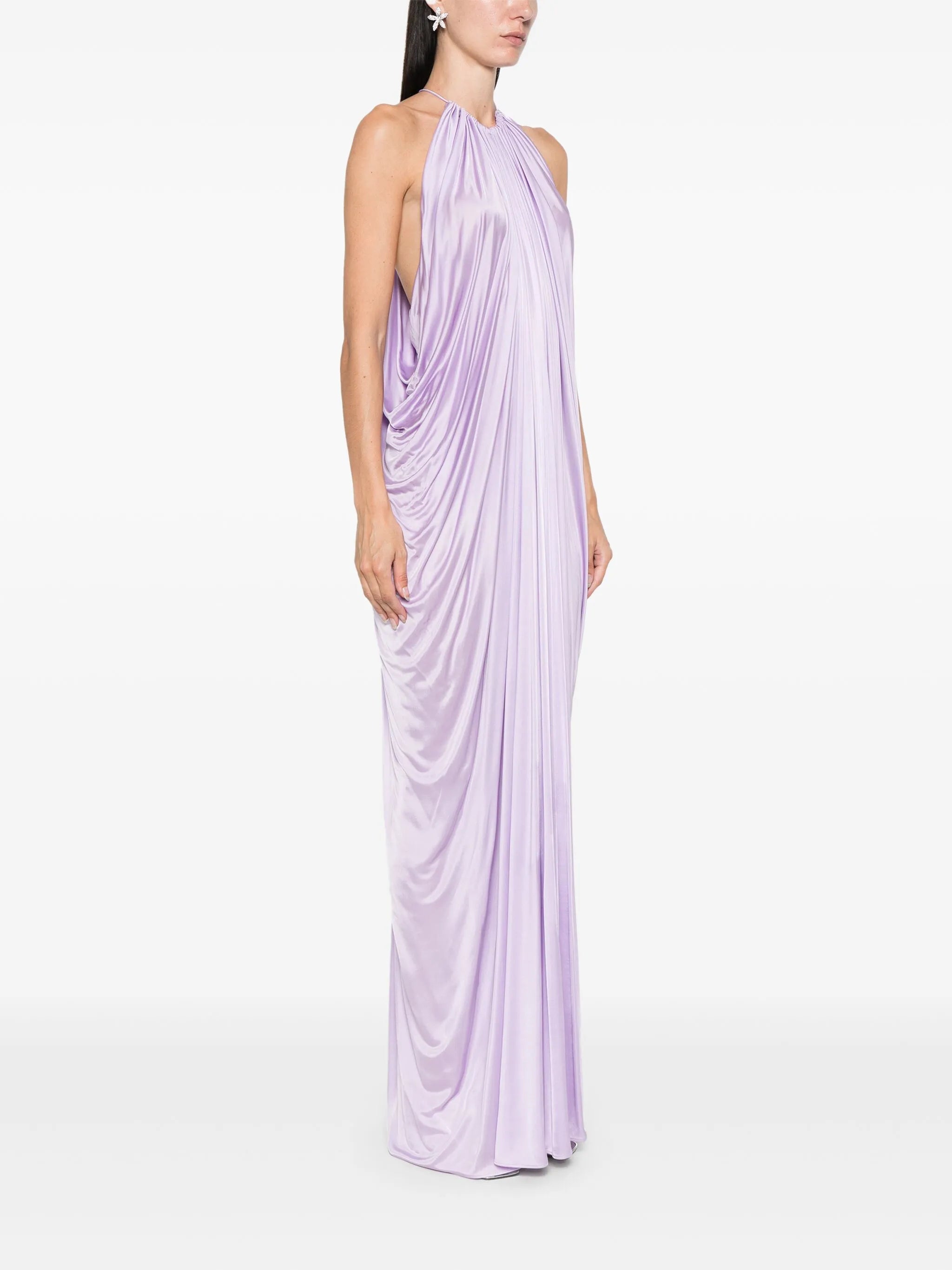 draped gown