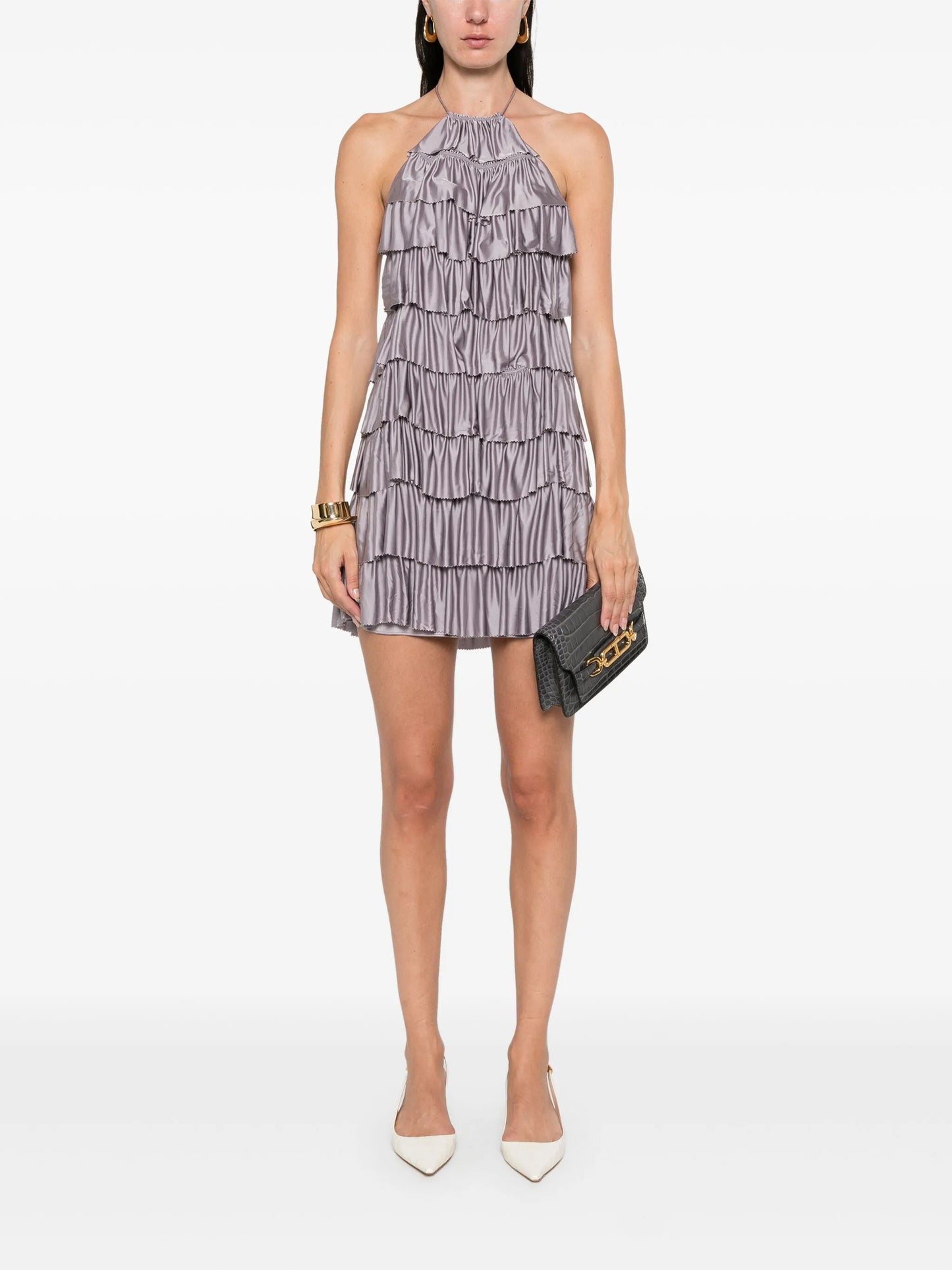ruffled mini dress