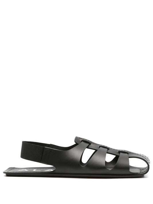 caged-design flat sandals