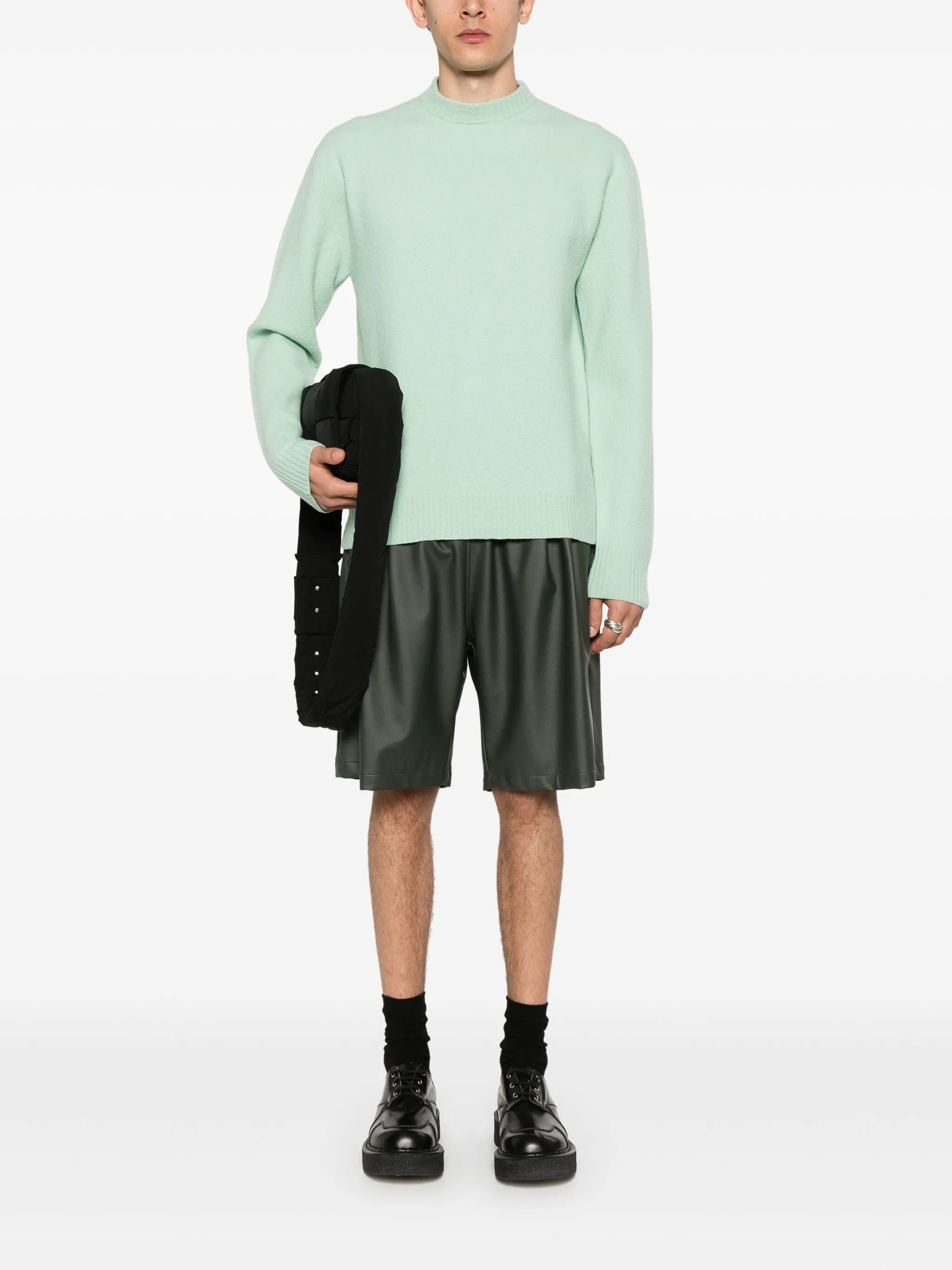 ribbed-trim wool jumper