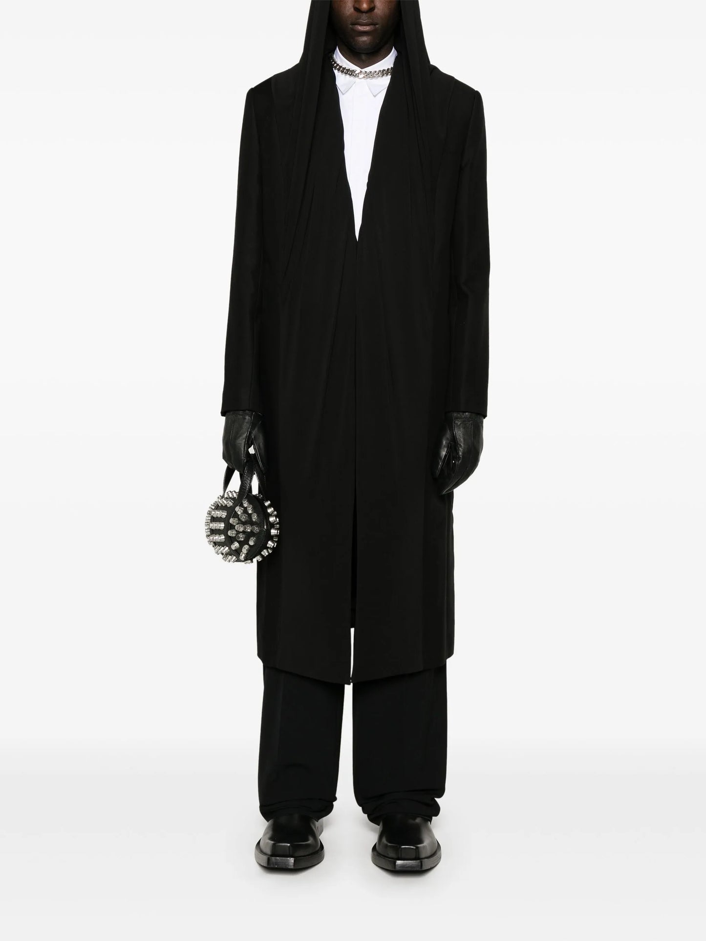 draped-detail coat