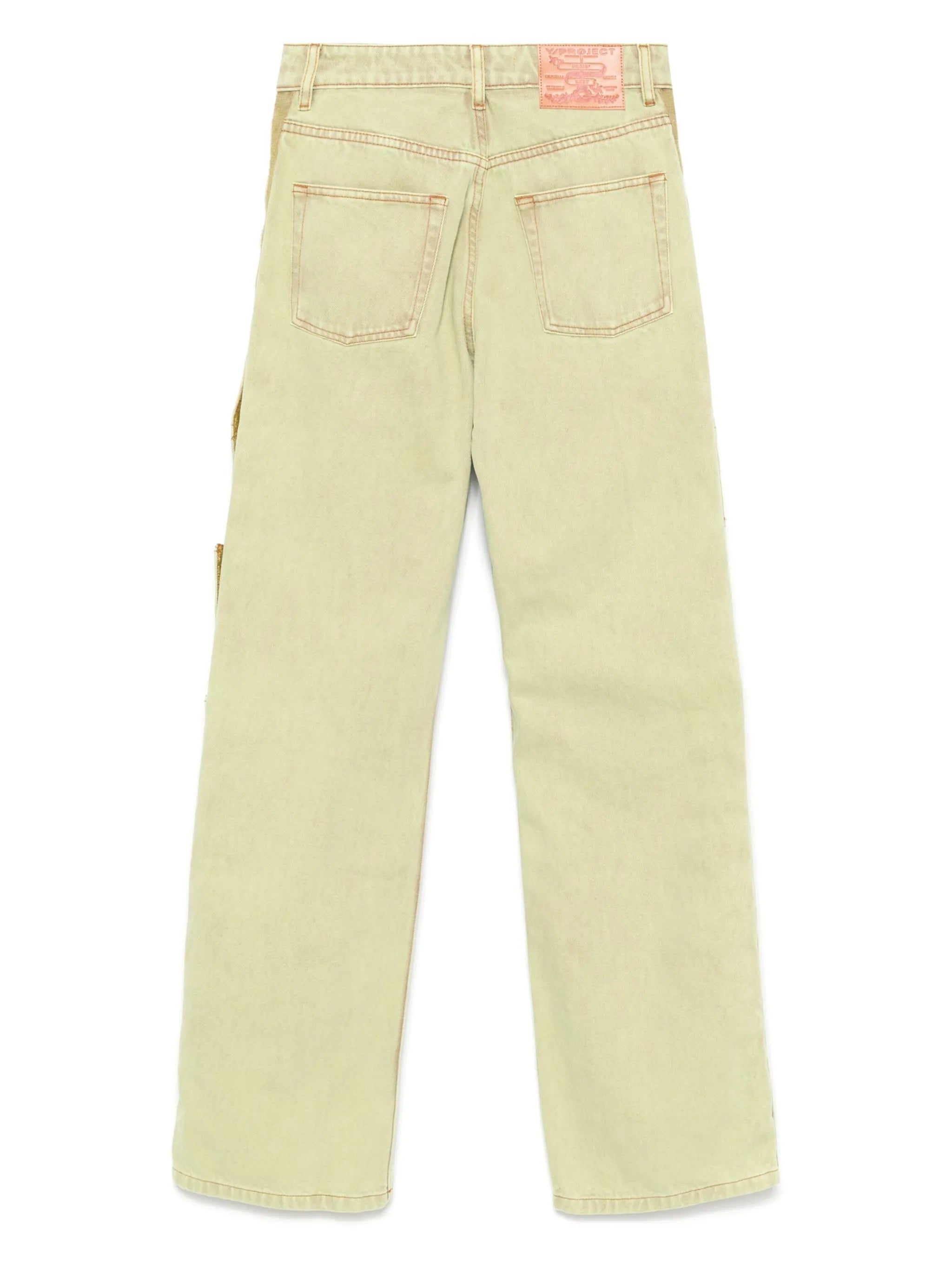 panelled straight jeans