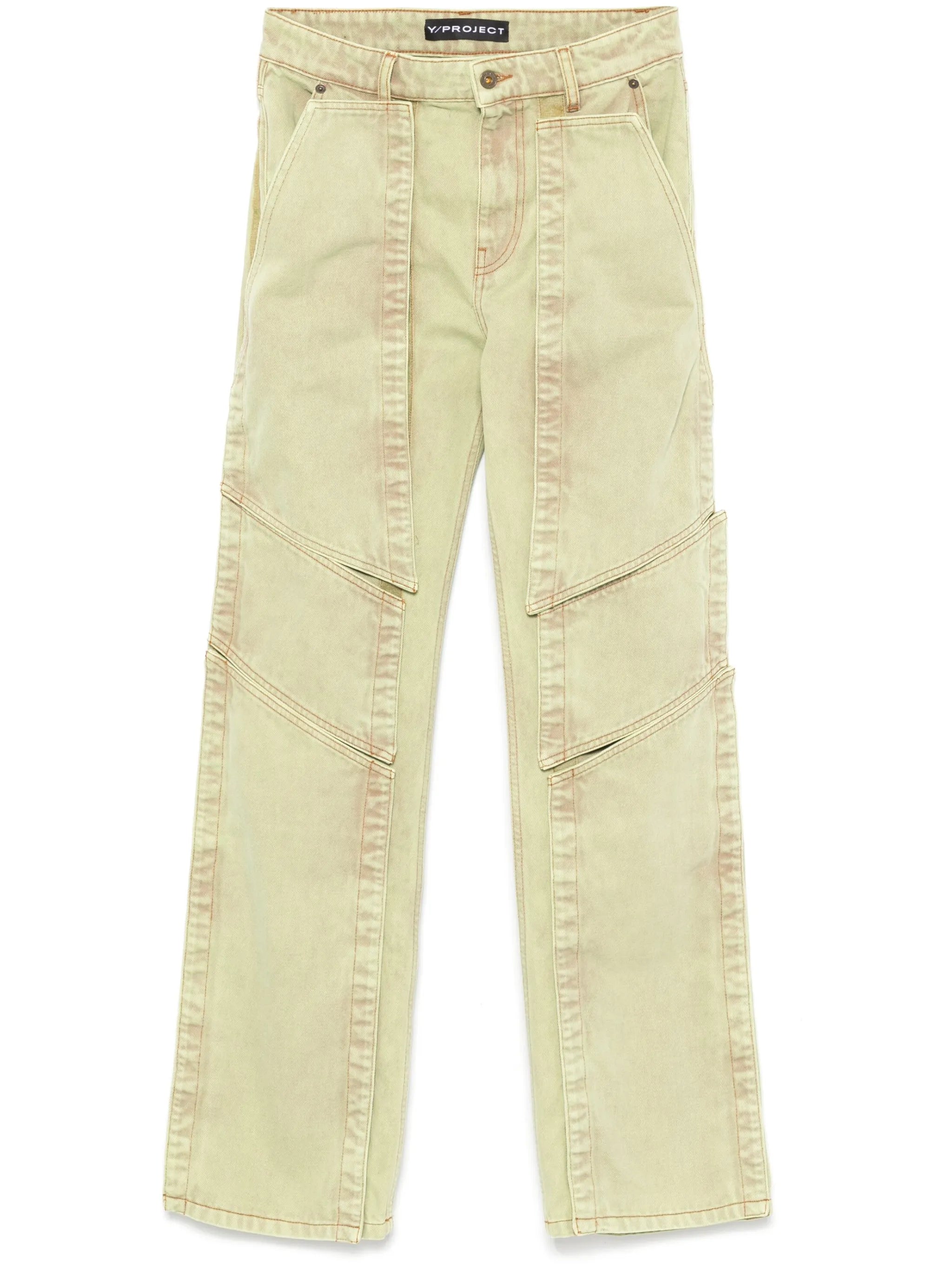 panelled straight jeans