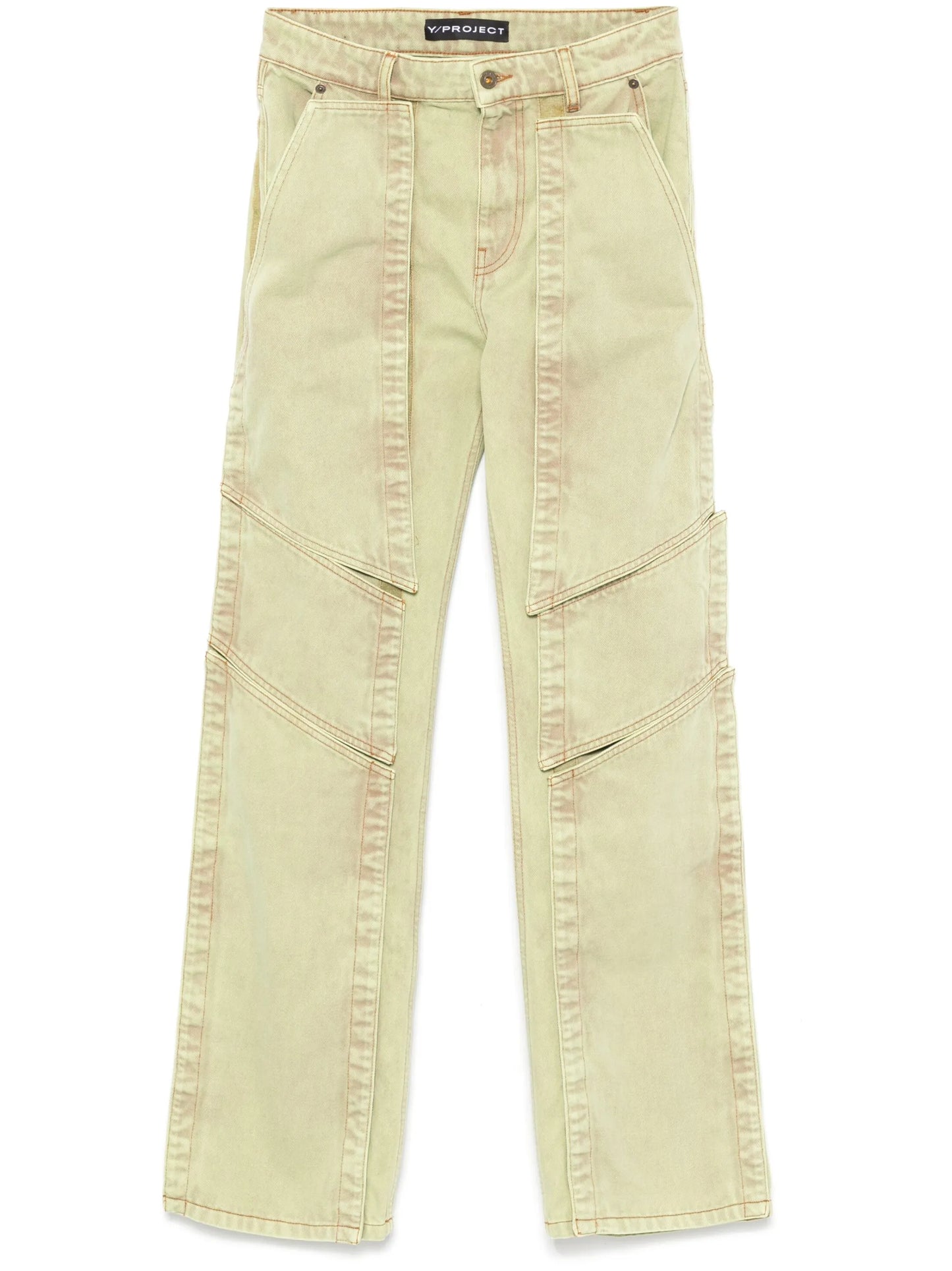 panelled straight jeans