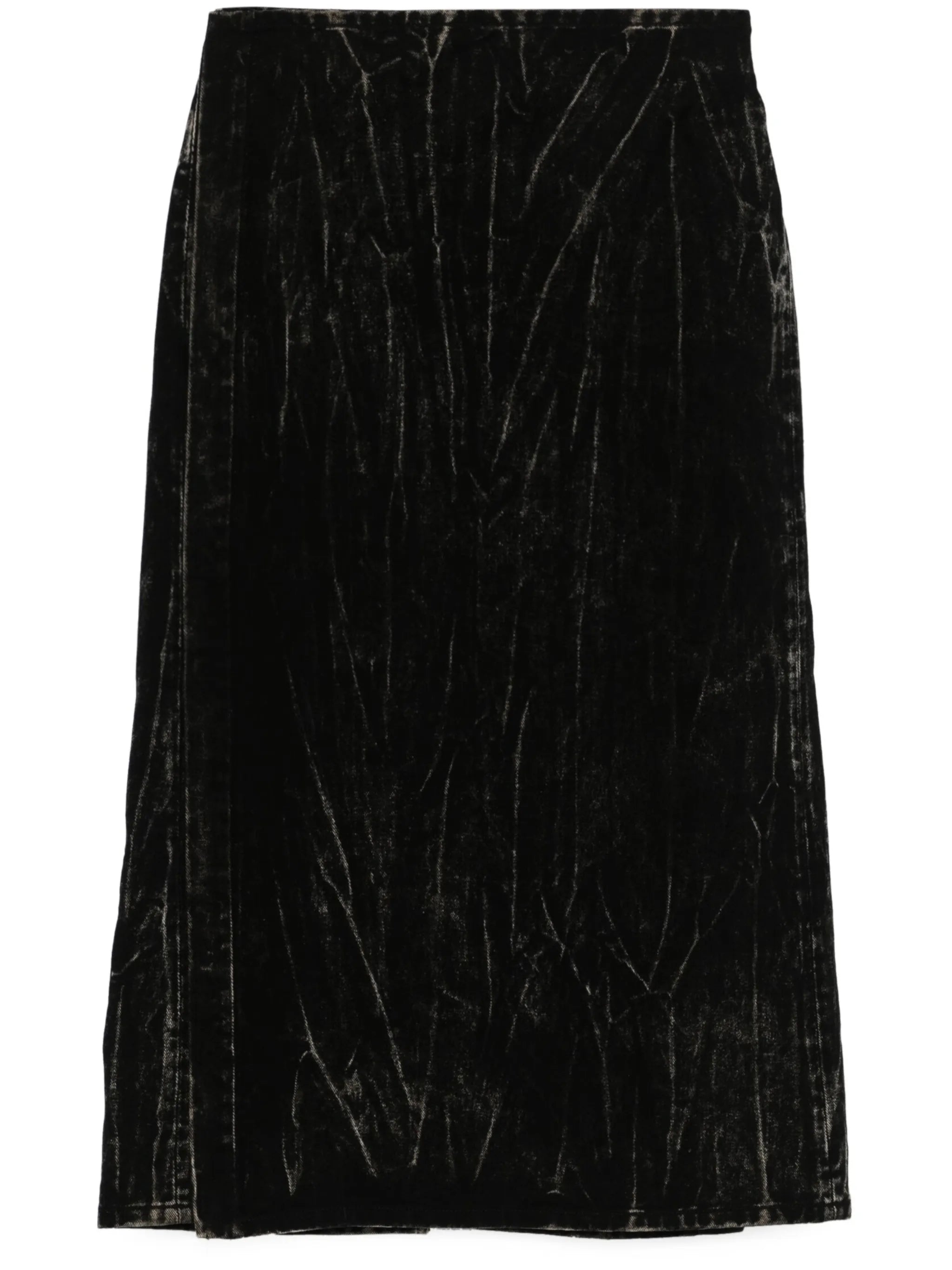 bleached denim skirt