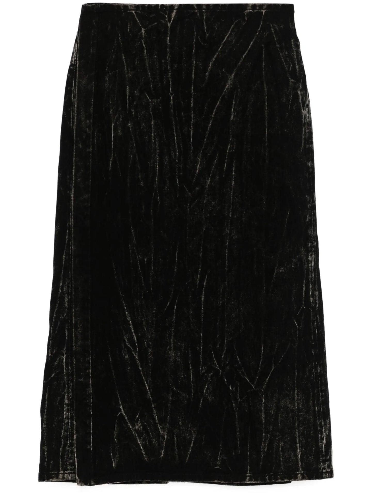 bleached denim skirt